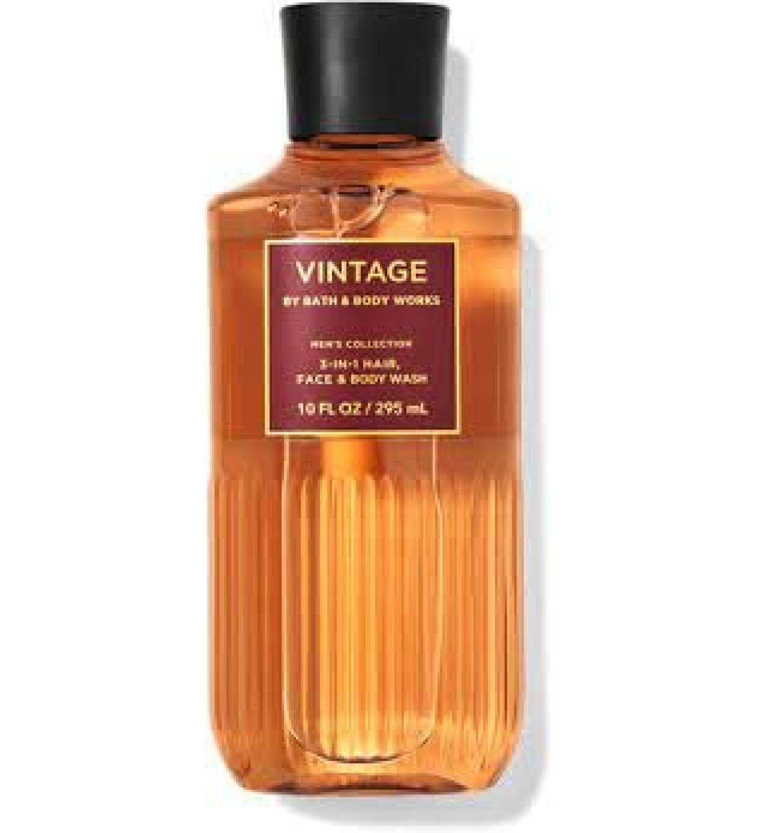 Vintage 3 in 1 Hair Face and Body Wash 10 Fl Oz / 295 mL