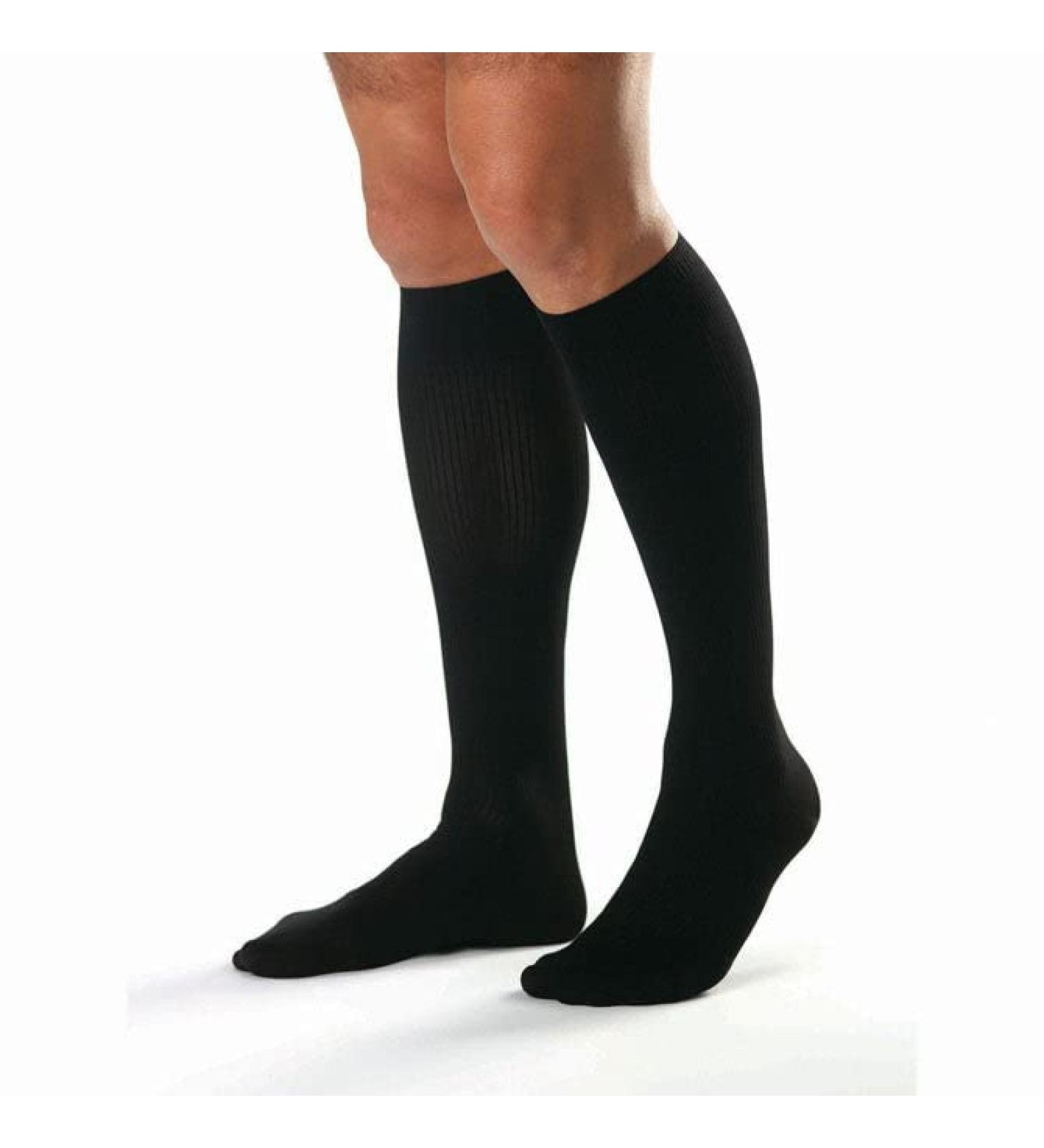 Jobst Men's S 3040 mmHg Open Toe Knee High Support Socks 115454 Black X-Large Full
