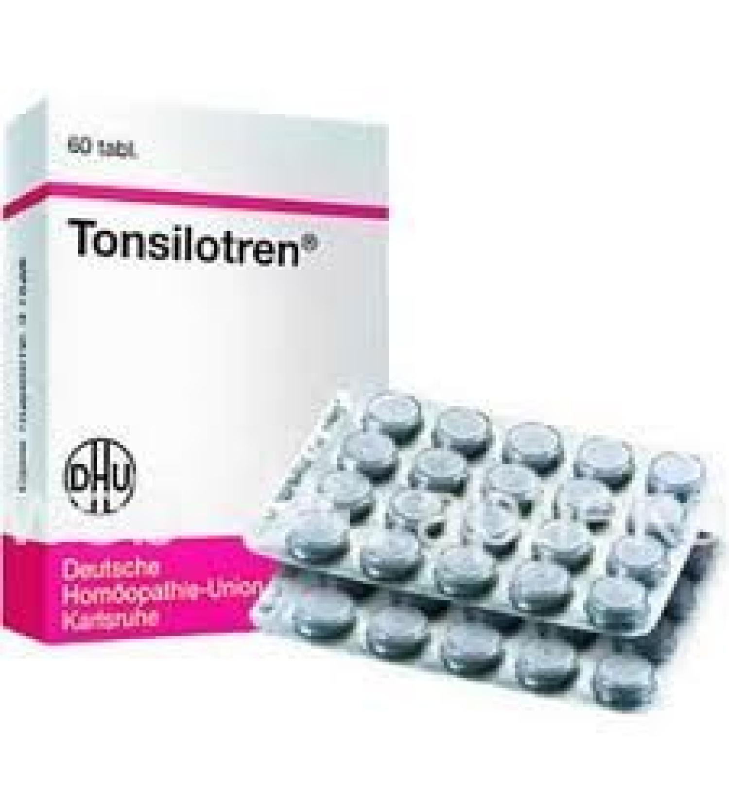 Dhu Tonsilotren 120 Tablets - Acute & Chronic Tonsillitis Treatment After Surgical Removal Of The Tonsils 2X60 (Saver Pack)
