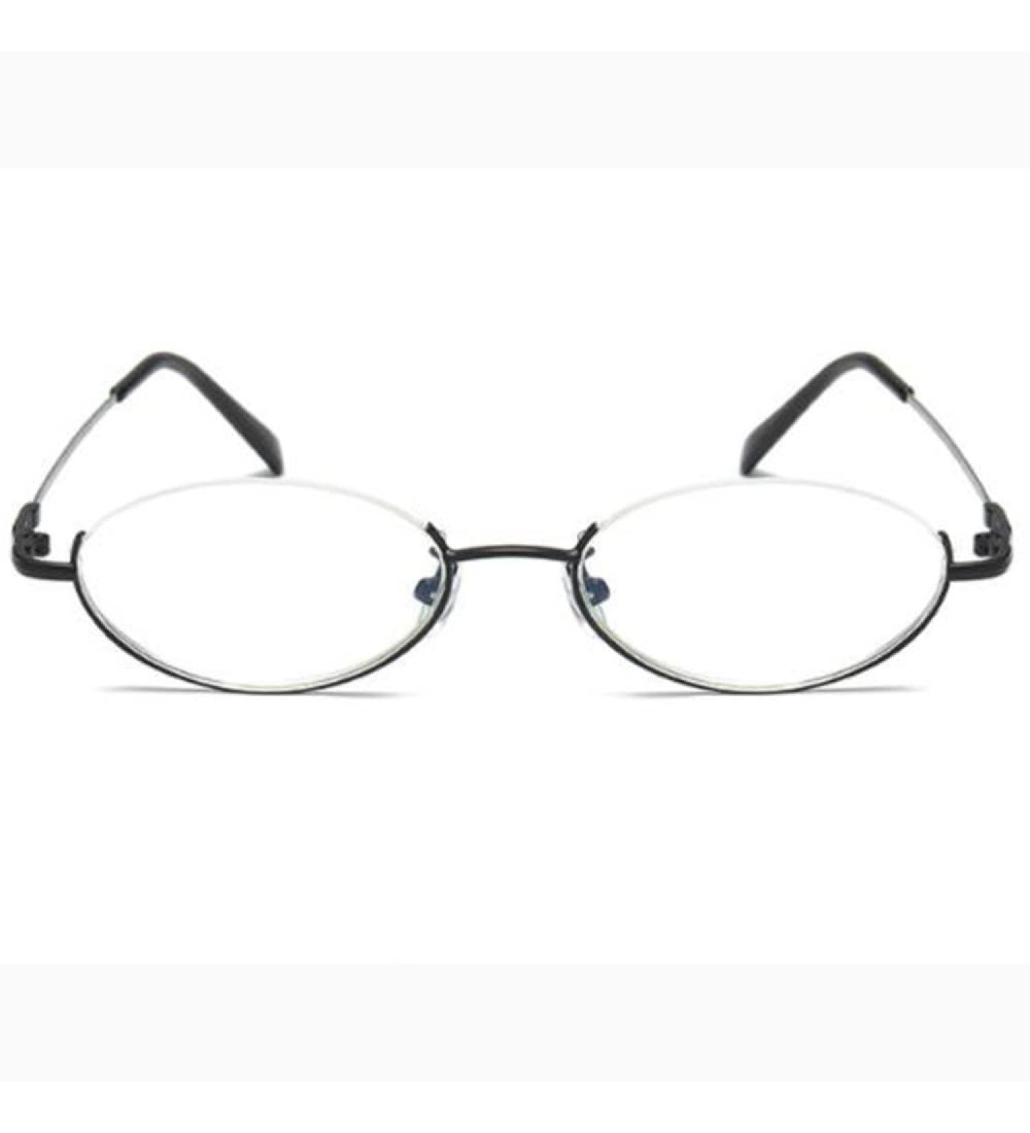 Buli Oval Reading Glasses +1.5 | Stylish Semi-Circular Black Glasses for Men & Women | Blue Light Blocking Reading Help - Buy Online on GoSupps.com