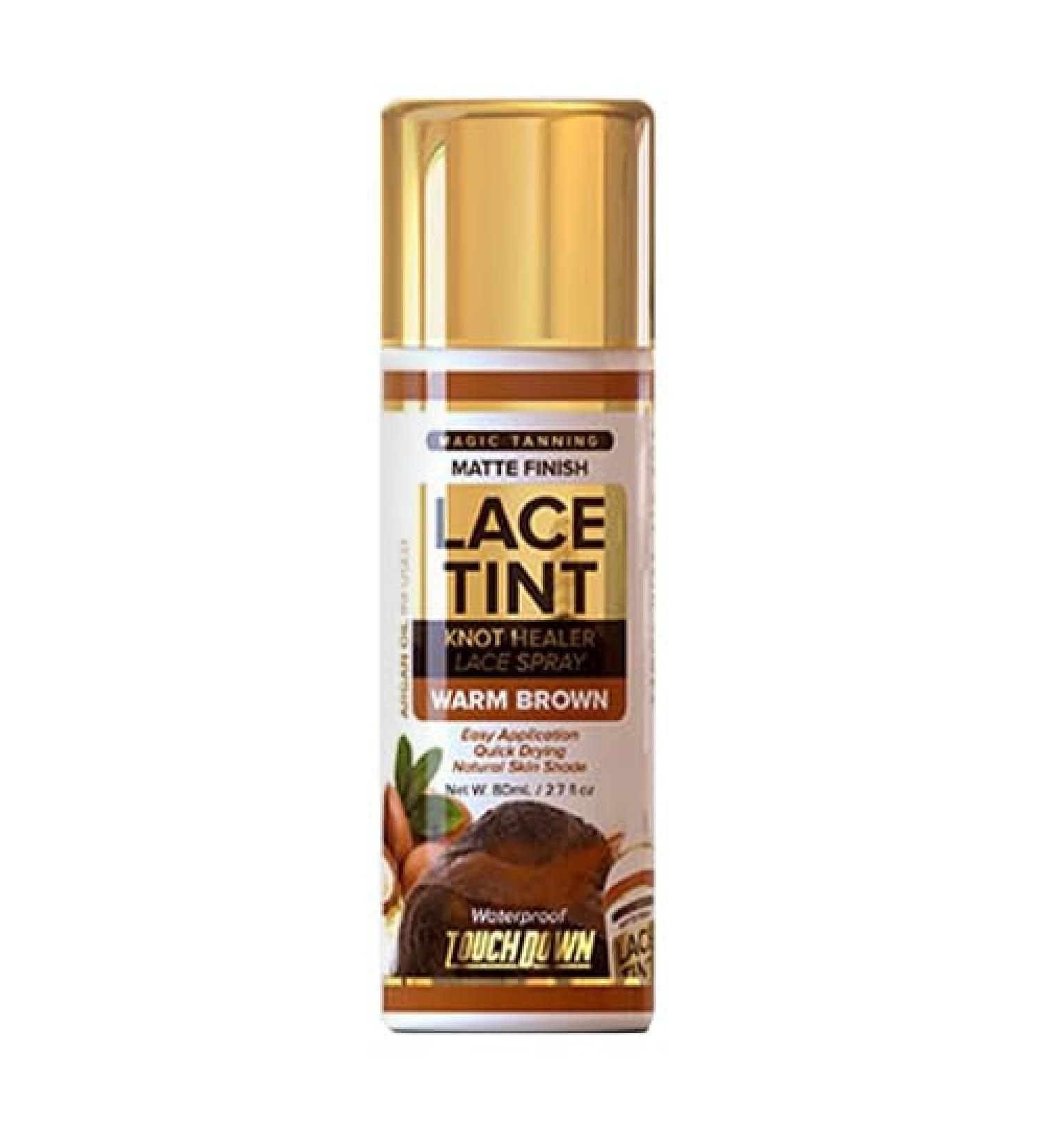 Touch Down Lace Tint Spray Knot Healer Matte Finish Waterproof 2.7oz (2 packs Warm Brown) 2 packs Warm Brown - Buy Online on GoSupps.com