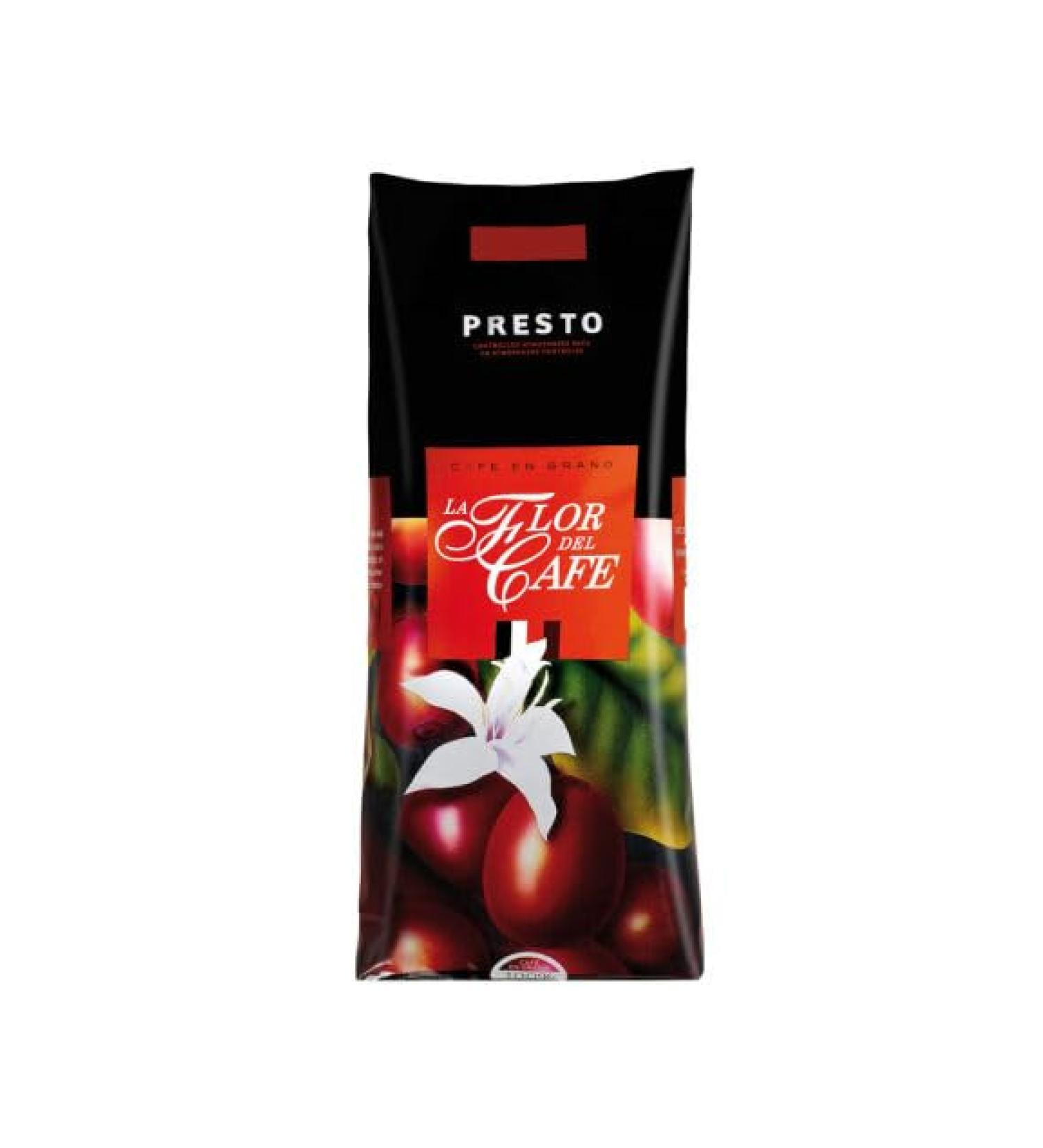 Flor del Caf Presto Caf en Grains M lange 80/20 Pack de 10 Sachets de 1 Kg Total 10 Kg
