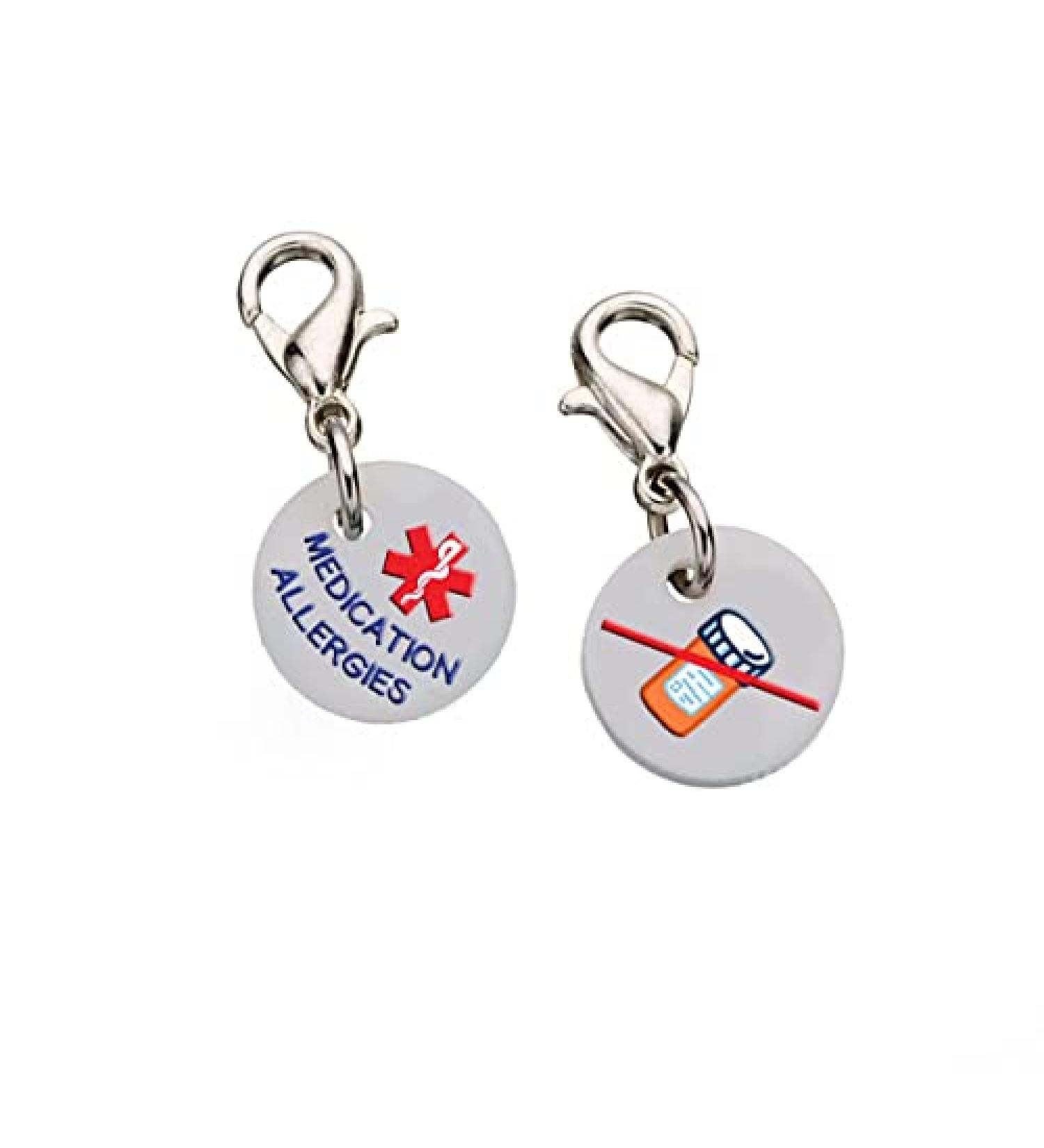 Medical ID Charms Food Allergies & More For Kids Teens Adults (Medication Allergy)