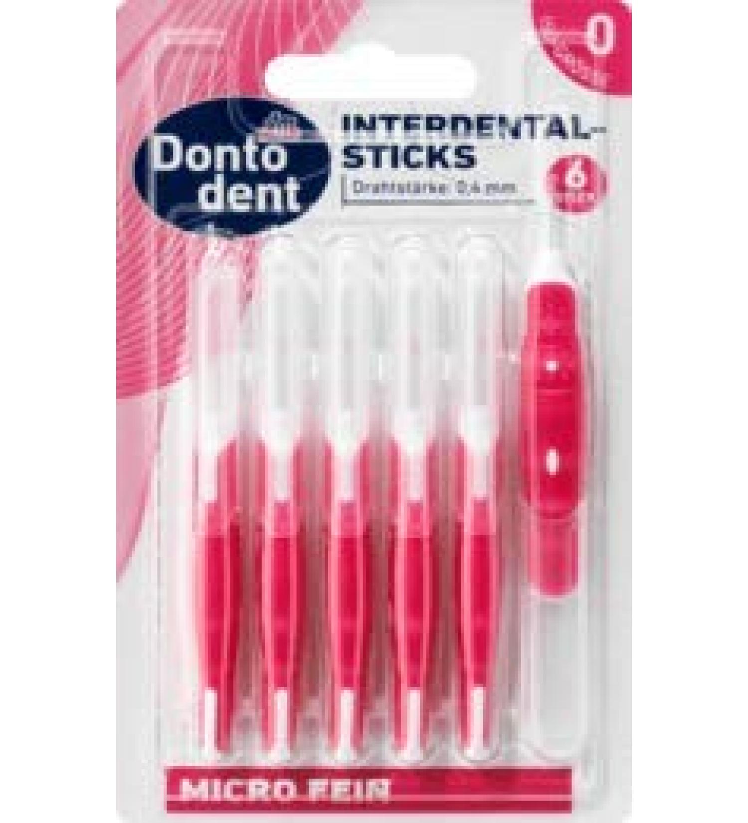 Dontodent Interdental Brushes Pink 0.4 mm ISO 0 6 brushes