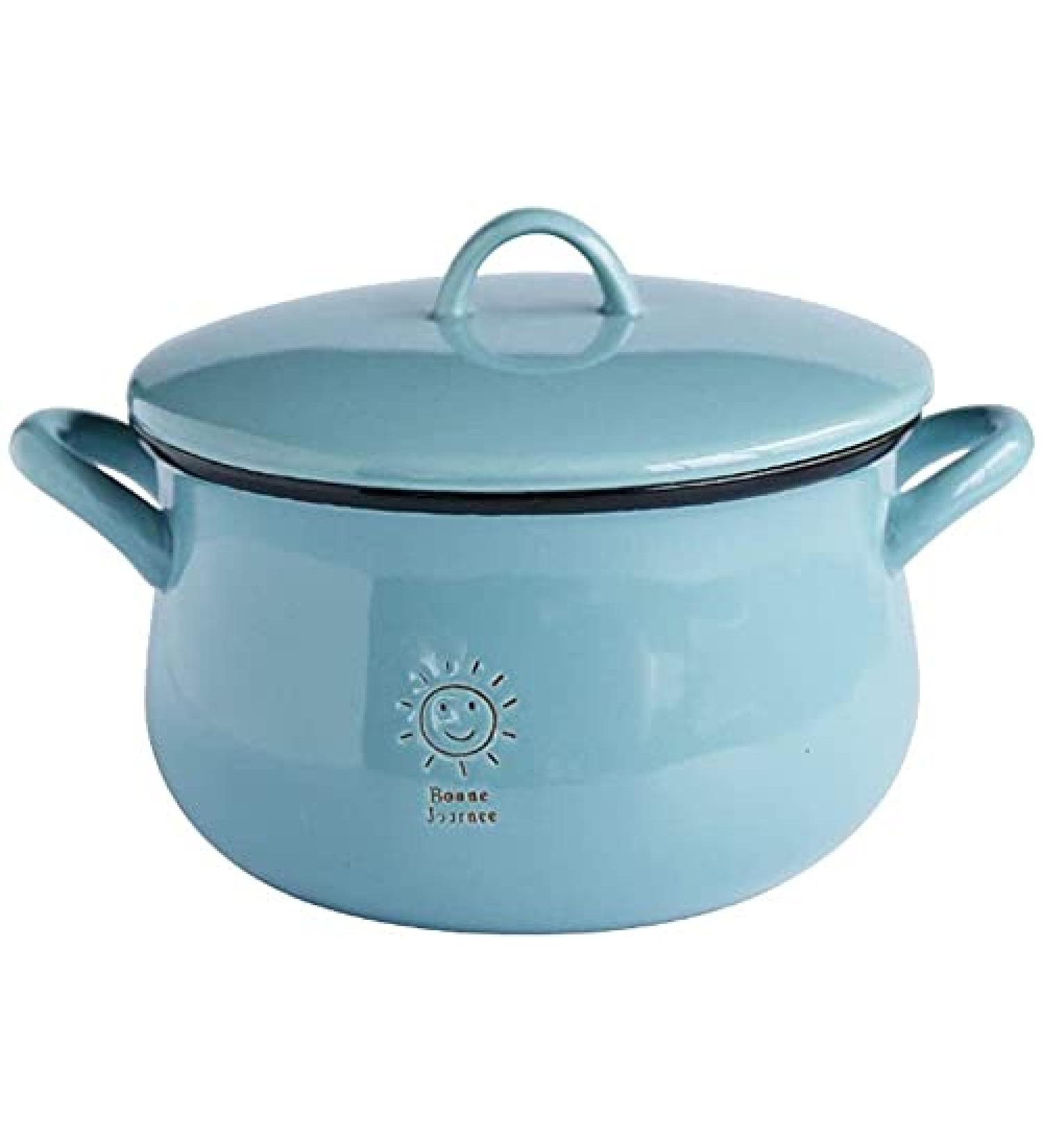 Bowl 6 Inch Binaural Soup Bowl with Lid Cute Blue Ceramic Instant Noodles Bowl Fruit Bowl Soup Pot Child Tableware Kitchenware - Buy Online on GoSupps.com