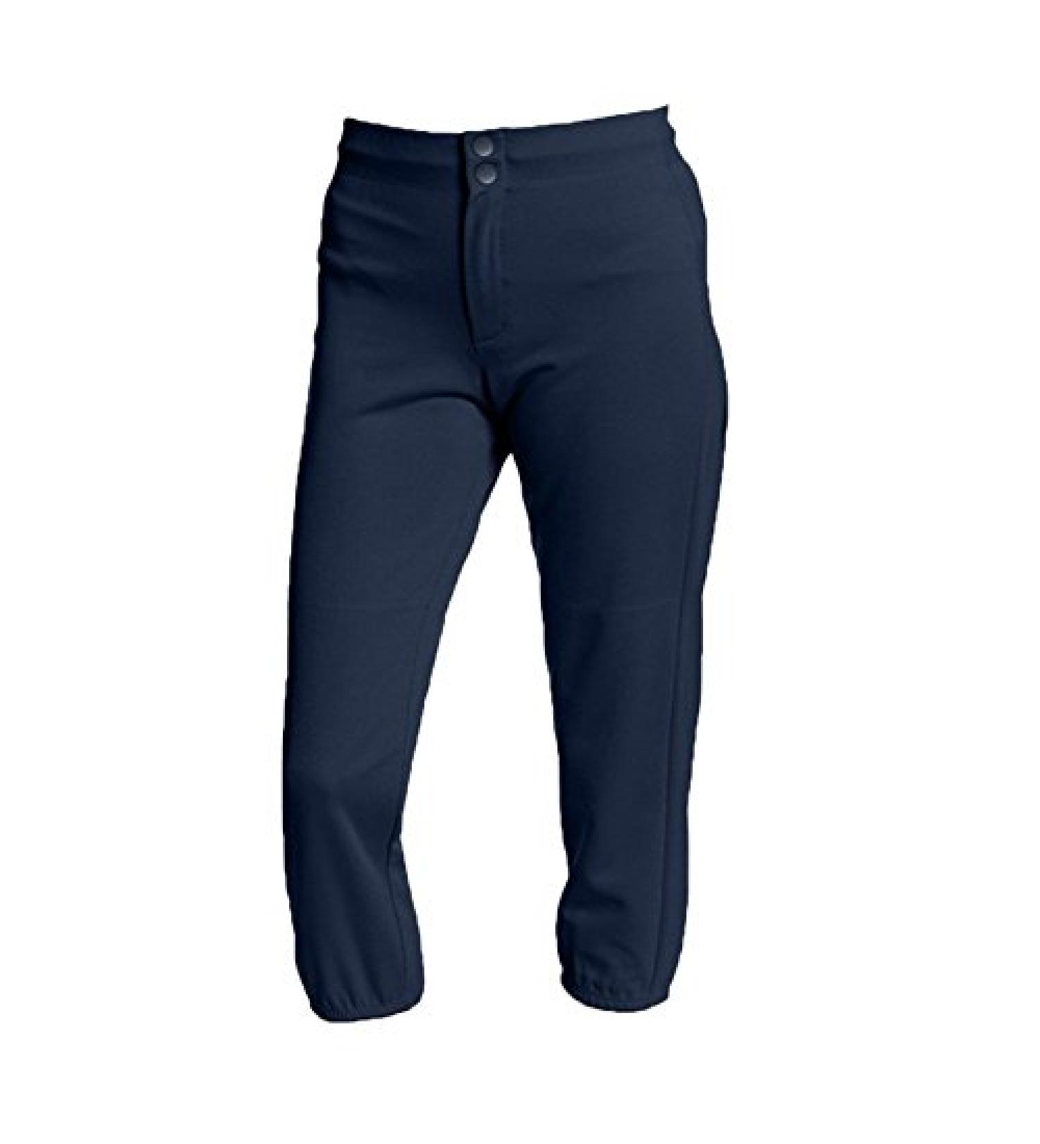 Intensity Girls Youth Baseline Low Rise Double Knit Softball Pant, Navy