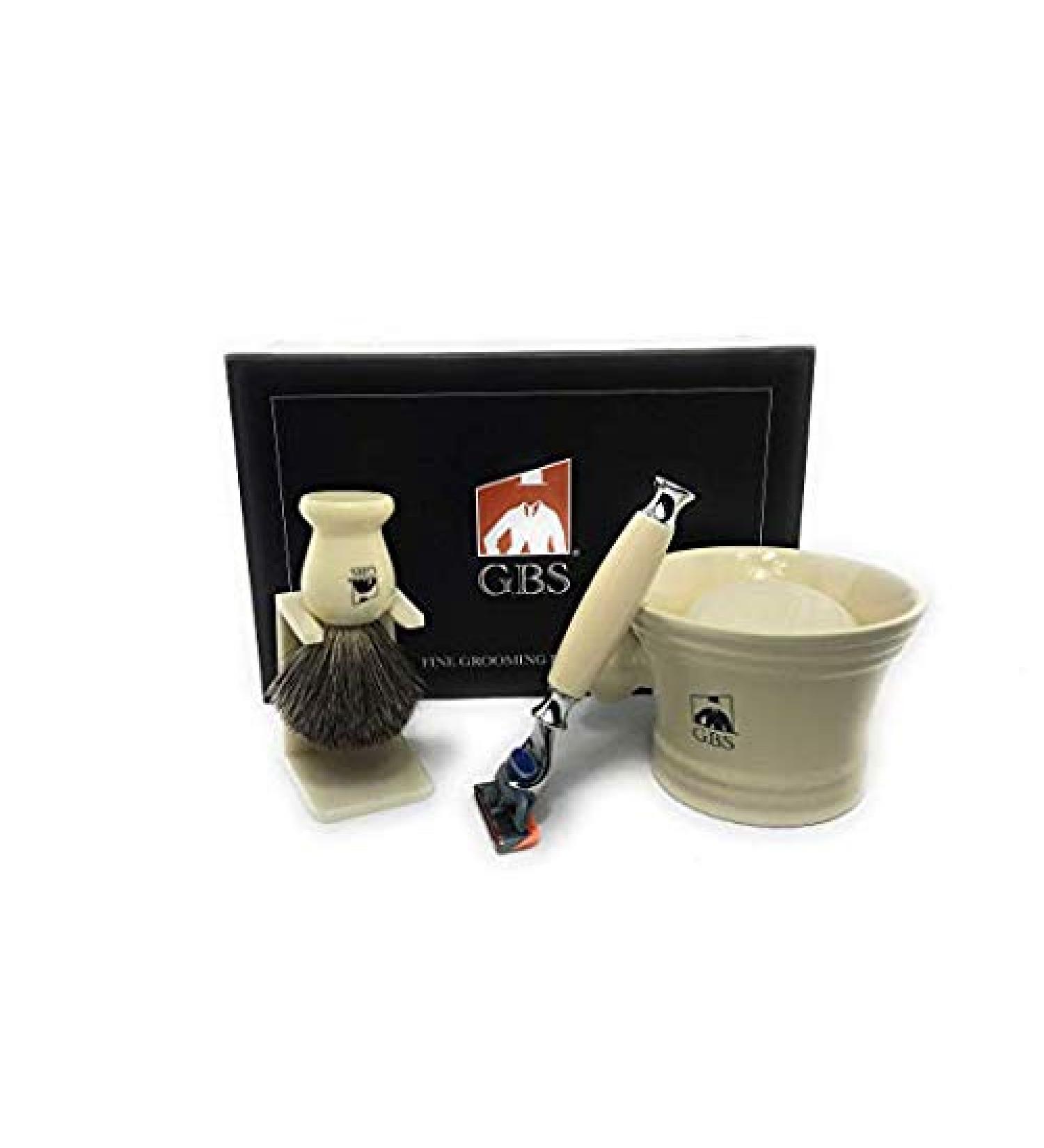 Buy G.B.S Men's Grooming Kit - 5 Blade Razor Ceramic Mug & Brush - Ideal Shaving Set for Perfect Grooming | International Shipping Available - Buy Online on GoSupps.com
