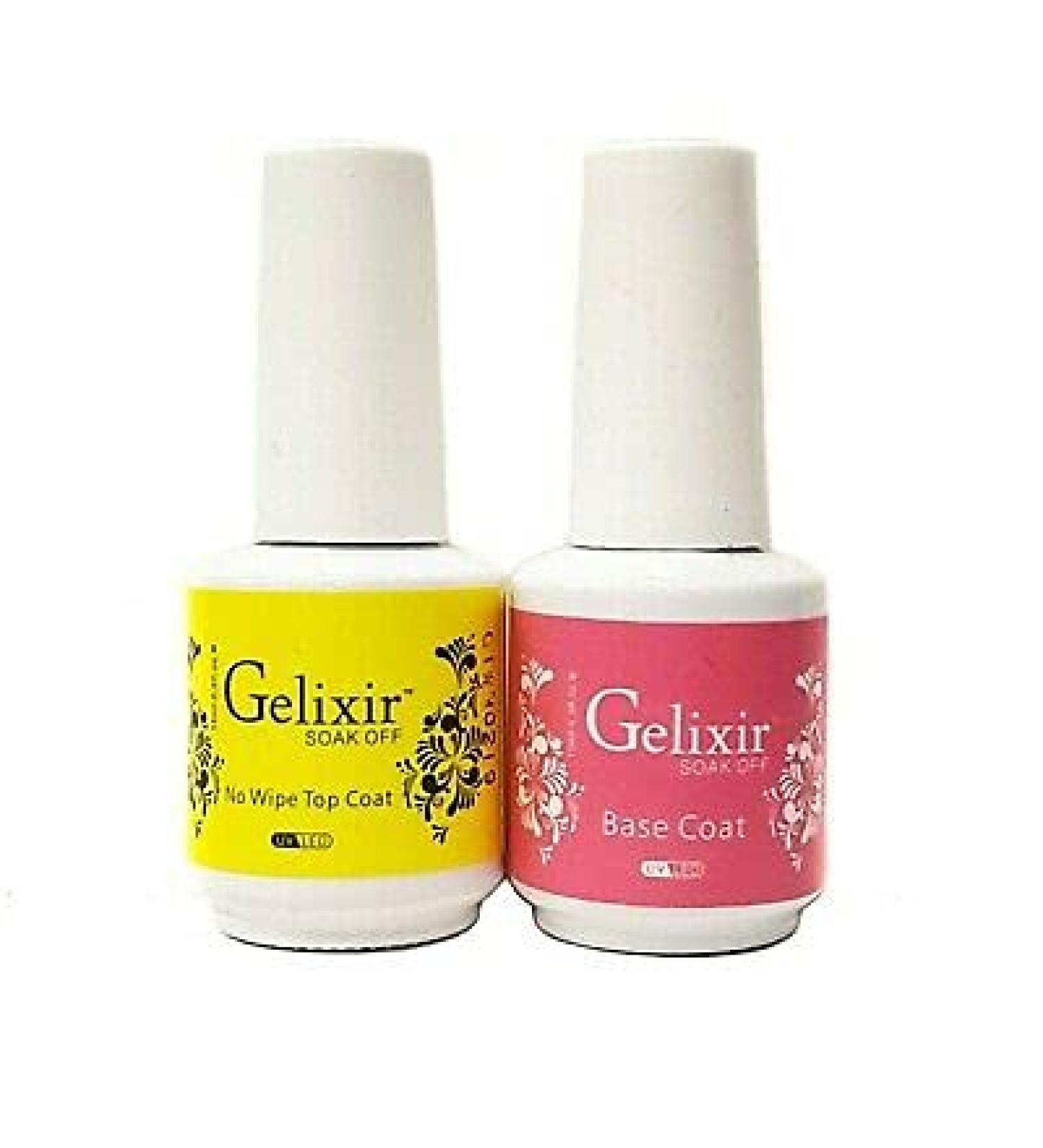 Gelixir Soak Off Gel Base and Top Coat No Wipe 0.5 oz