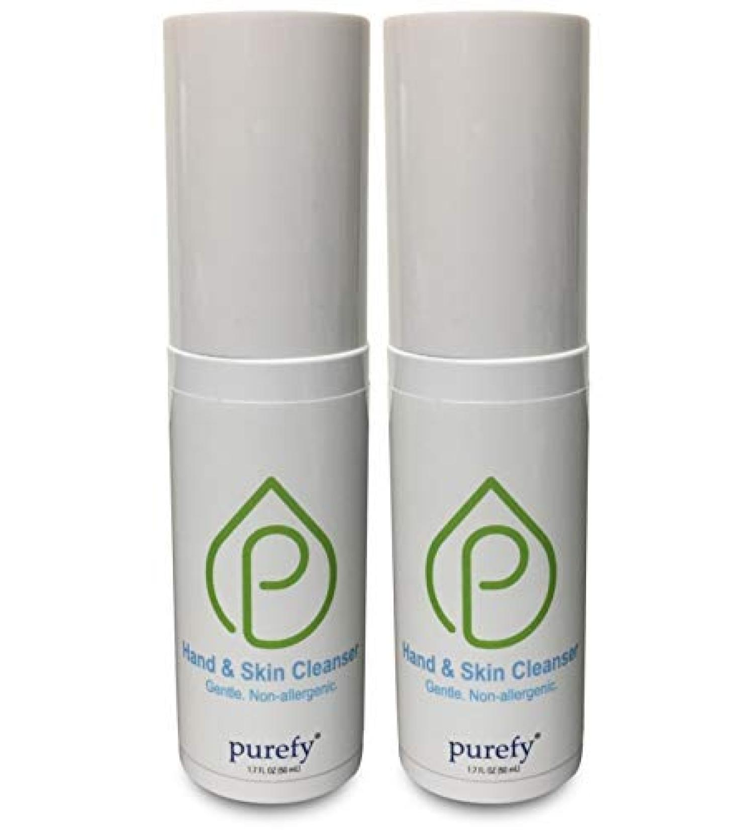 PUREFY Hand and Skin Cleanser (4oz 2pk) - Hypoallergenic Made with Purefypro Antimicrobial Hypochlorous Technology Great for Sensitive Skin Promotes Natural Defense of Eczema Dermatitis Acne. - Buy Online on GoSupps.com