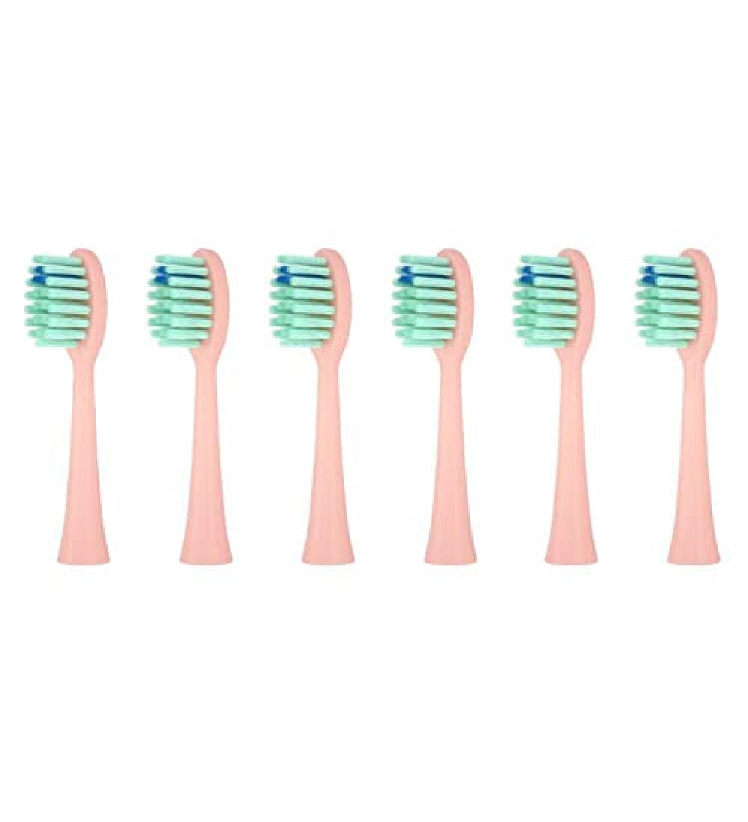 NELL&WELL 6-Piece Pink Replacement Toothbrush Heads for NW-006/NW-007 Sonic Electric Toothbrush - Buy Online on GoSupps.com