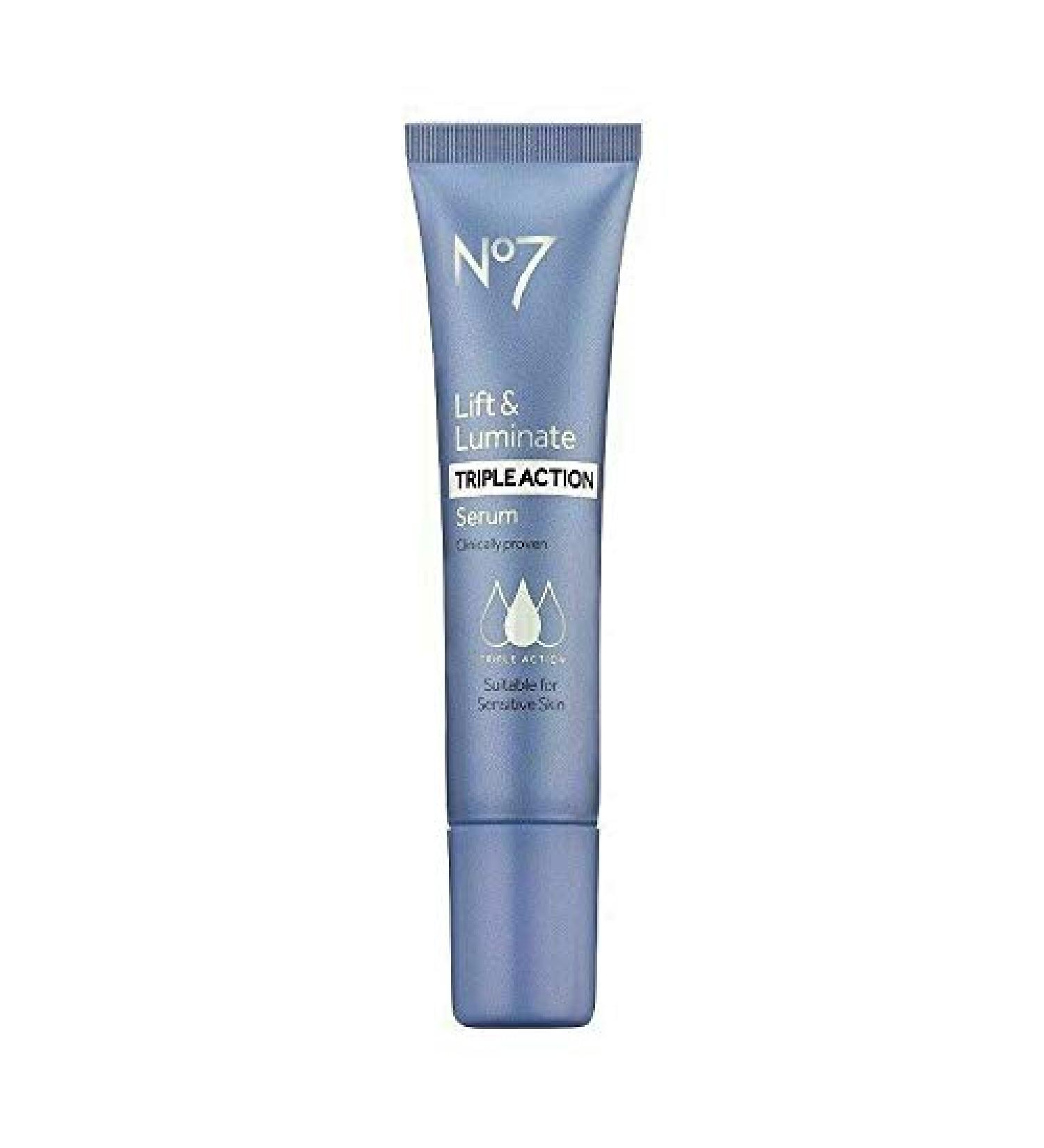 No7 Lift & Luminate Triple Action Serum (15ml) - Youthful Skin in a Bottle - Buy Online on GoSupps.com