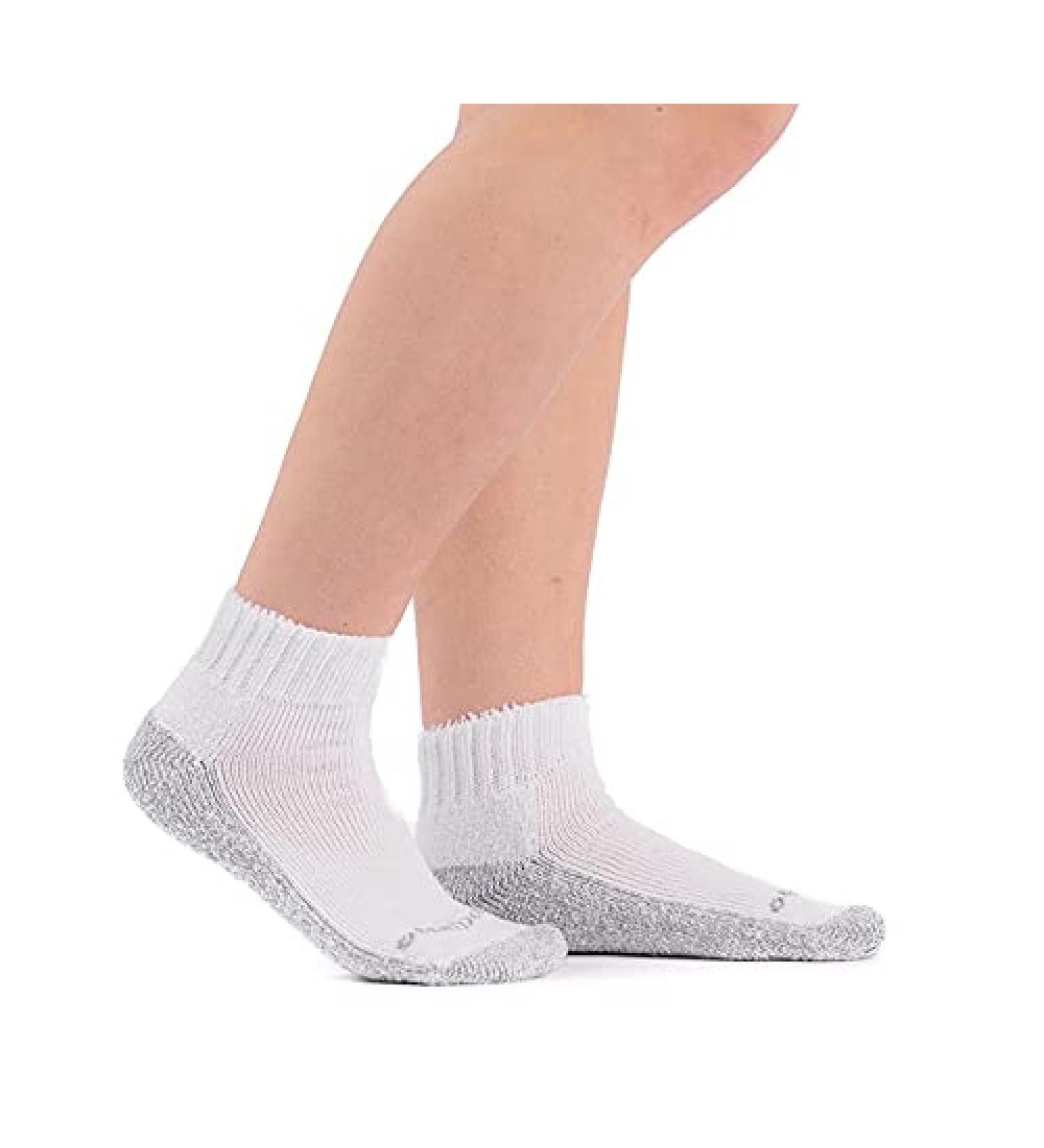 Doc Ortho Casual Comfort Diabetic Socks 1/4 Crew Cushioned Large (M 8.5 - 11 W 9.5 - 12) White