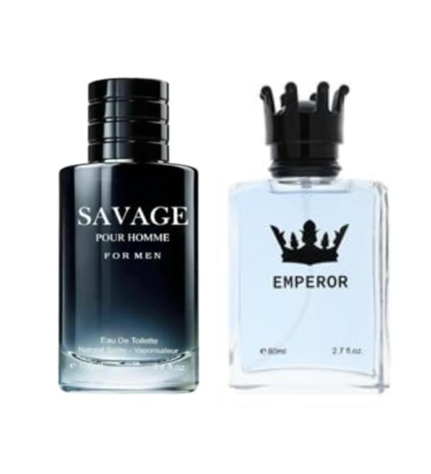 Savage Pour Homme (EDP) & Emperor Cologne For Men (Edt) Fragrance for Men 3.4 Fl Oz Each (Pack of 2) - Buy Online on GoSupps.com