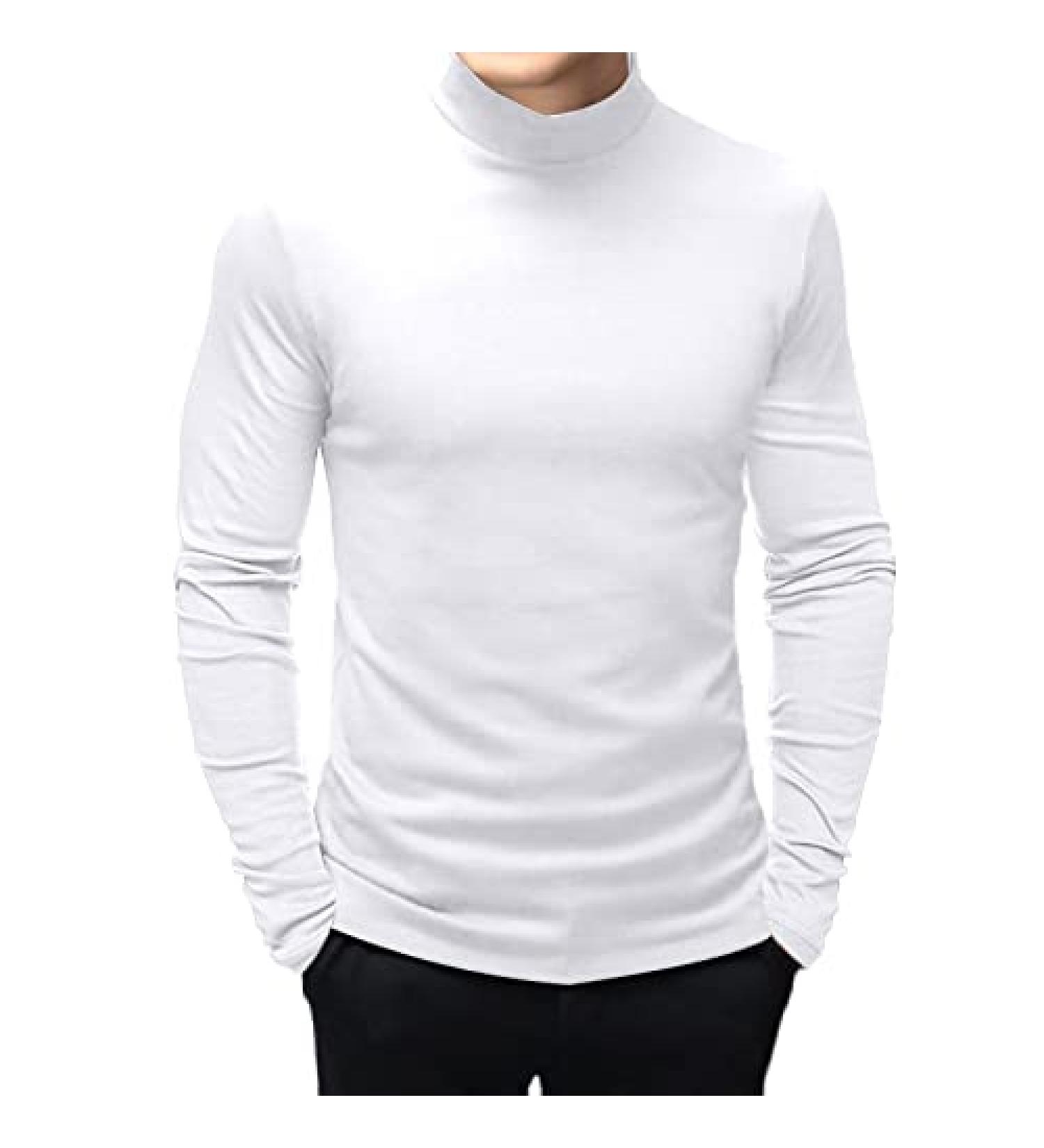 Rela Bota Men's Mock Turtleneck Thermal Underwear Long Sleeve T-Shirt - White XL - Buy Online on GoSupps.com