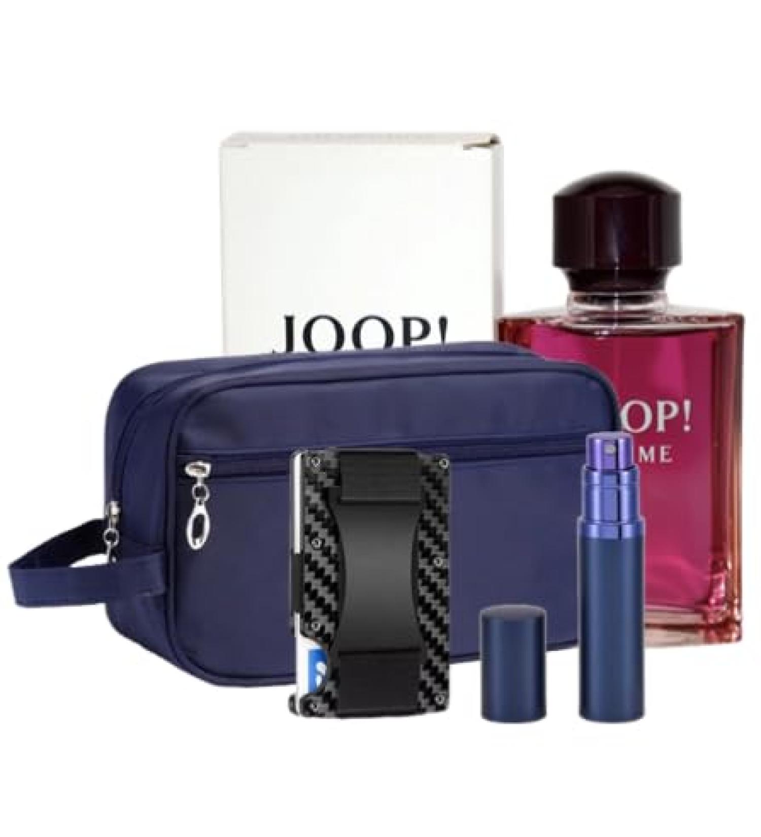LOOPi for Men 4.2oz EDT - Luxury Gift Set - Toiletry Bag Fillable Travel Perfume Atomizer and RFID Metal Carbon Fiber Minimalist Wallet - Buy Online on GoSupps.com