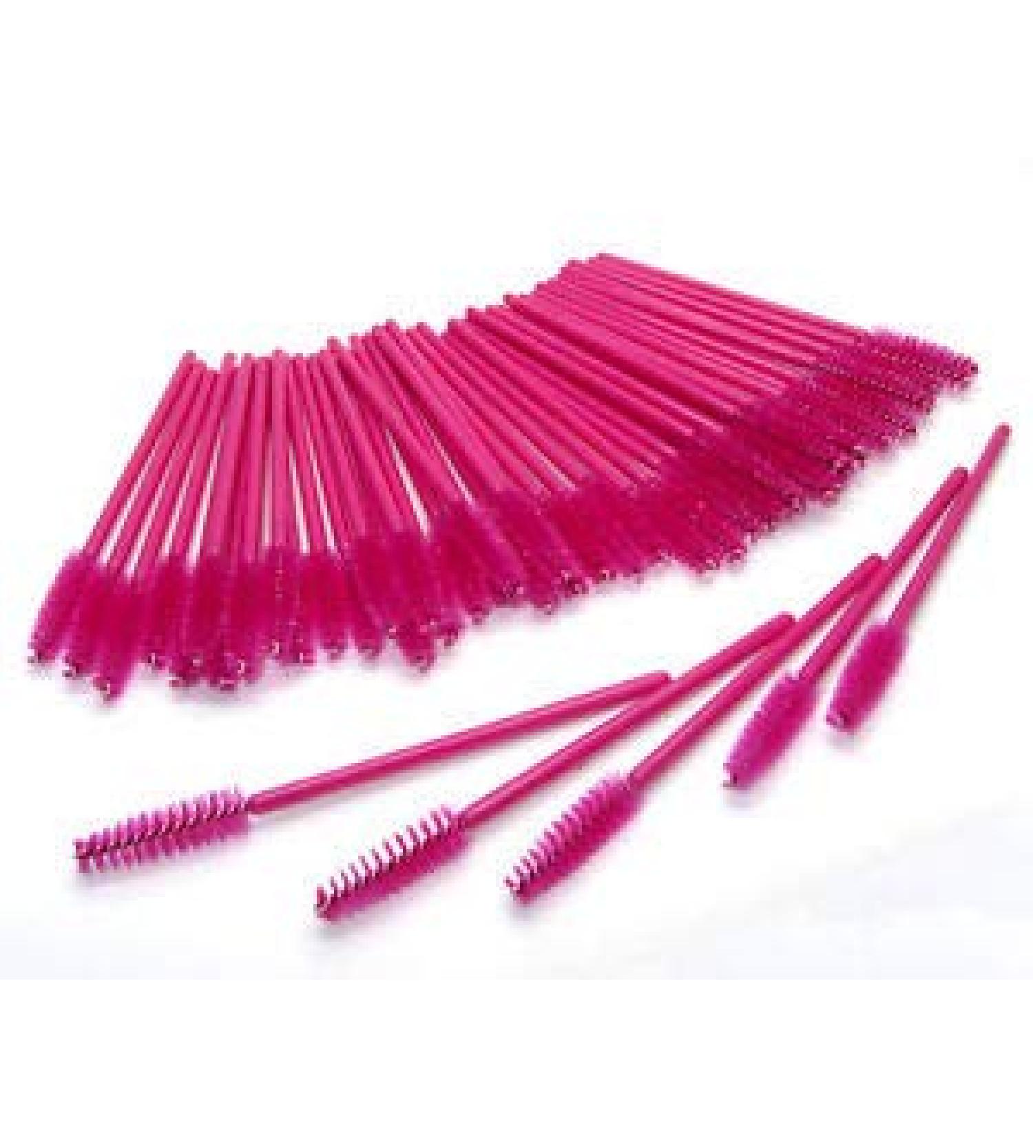 BNP 300 PCS Disposable Eyelash Brush Mascara Wands Applicator Spoolers Makeup Tool Pink (hot pink) - Buy Online on GoSupps.com