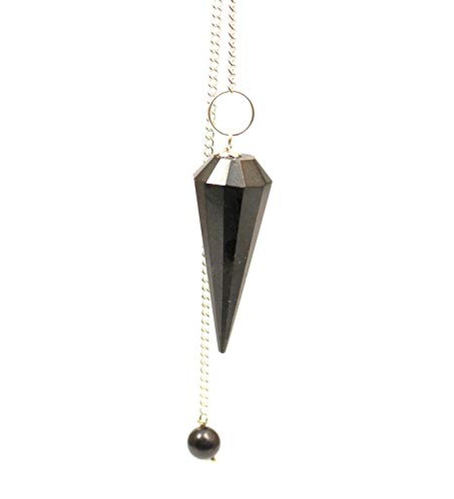 Panotophia Black Tourmaline Schorl Pendulum fac. approx. 30 mm Measurement of fine energies Radiesthesia Oracle Clairvoyance