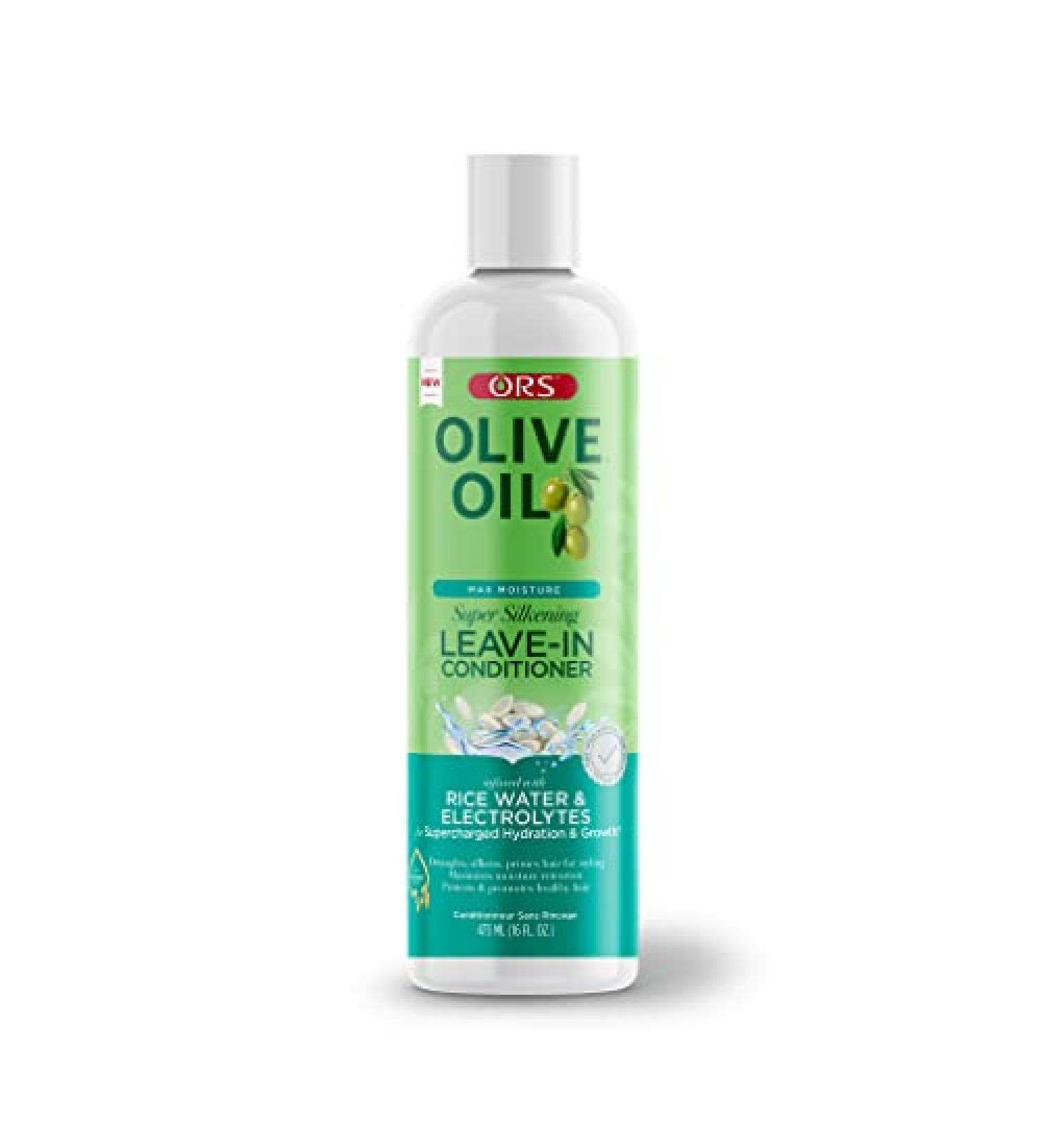 ORS Olive Oil Max MoistureLeave-In Conditioner with Rice Water and Electrolytes for Supercharged Hair Hydration (16.0 oz) Pack of 1