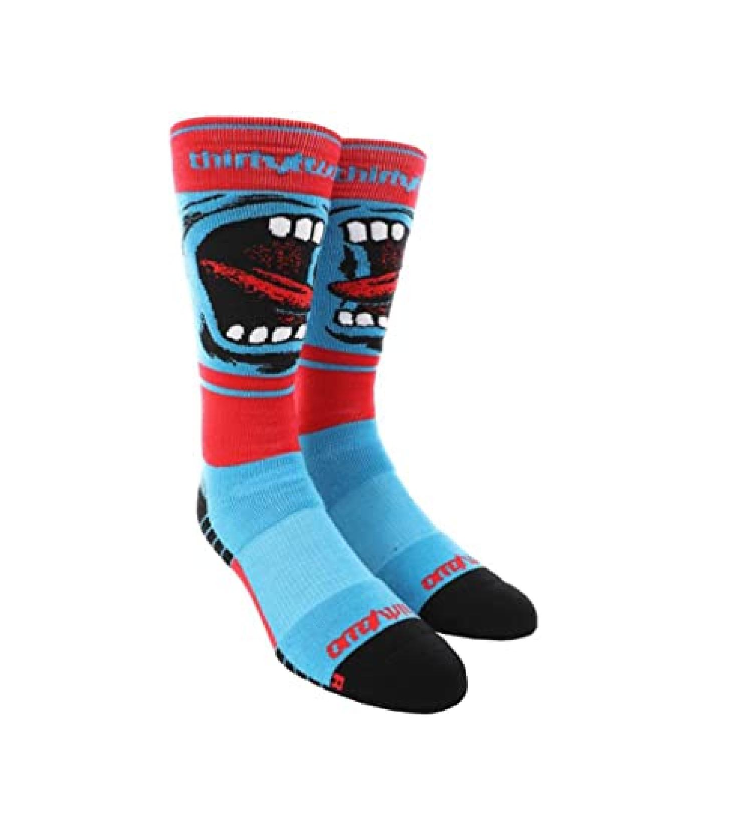 thirtytwo Mens Santa Cruz Snow Sport Socks Red/Blue Large-X-Large