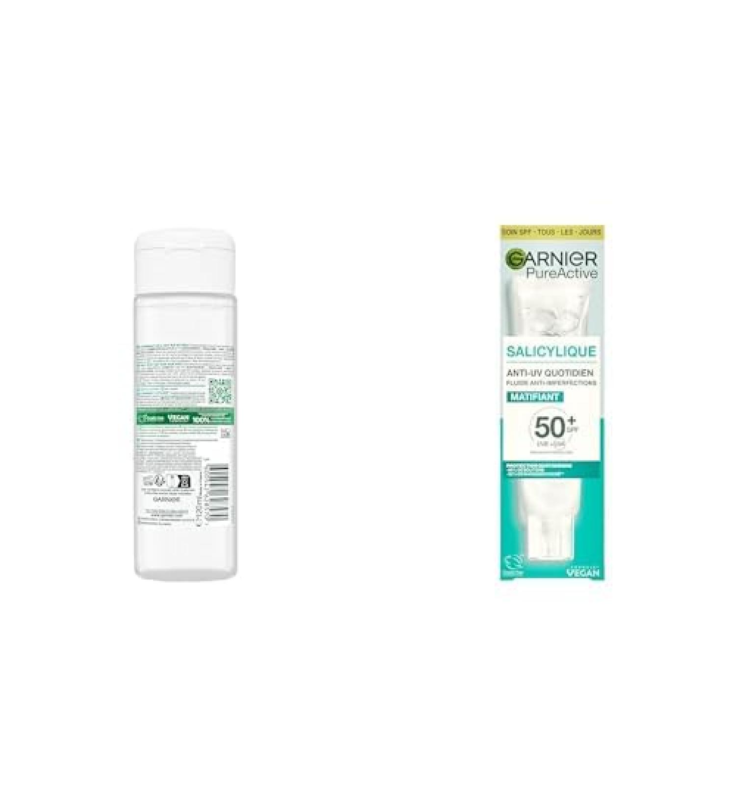  Garnier Garnier Pure Active Liquid Care Salicylic Acid Exfoliating Cream - 120 ml with Garnier SkinActive BHA + Niacinamide Daily Anti-UV Fluid SPF50+ - 40 ml - Buy Online on GoSupps.com