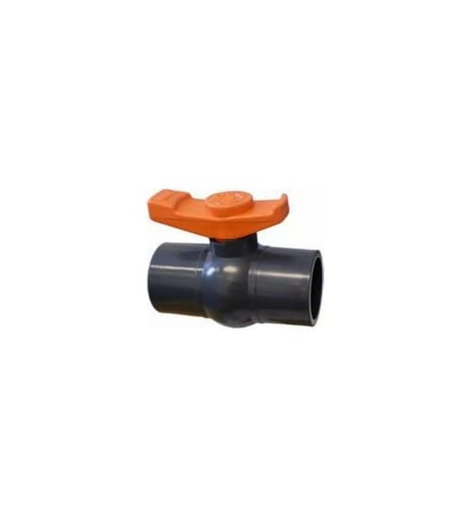 AquaForte PVC ball valve without union 50 mm grey 12.2 x 11.8 x 7.4 cm