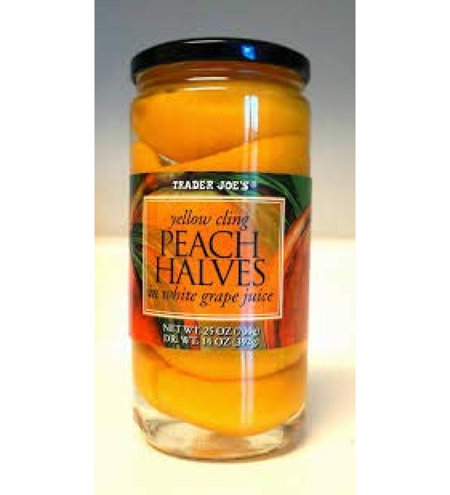 Trader Joes Yellow Cling Peach Halves in White Grape Juice 25 oz (Case of 3) - Buy Online on GoSupps.com