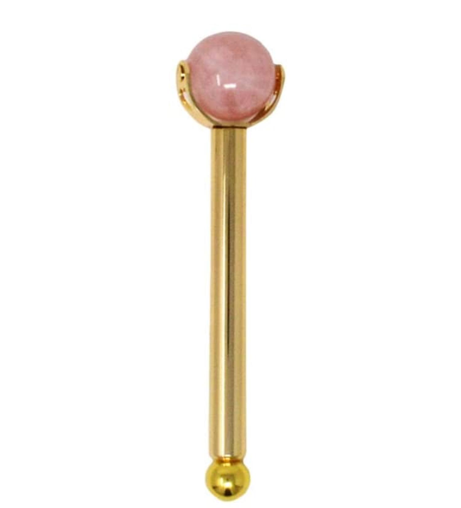 Natural Stone Facial Roller Massager - Skin Tightening & Anti-Wrinkle | Gift Box Included (Gold - Buy Online on GoSupps.com