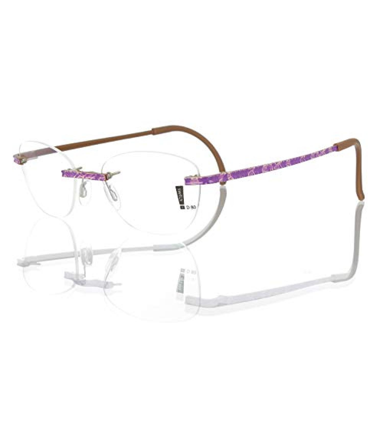 switch it set Combi 1010 interchangeable temples in the color brown-opaque-cream-violet