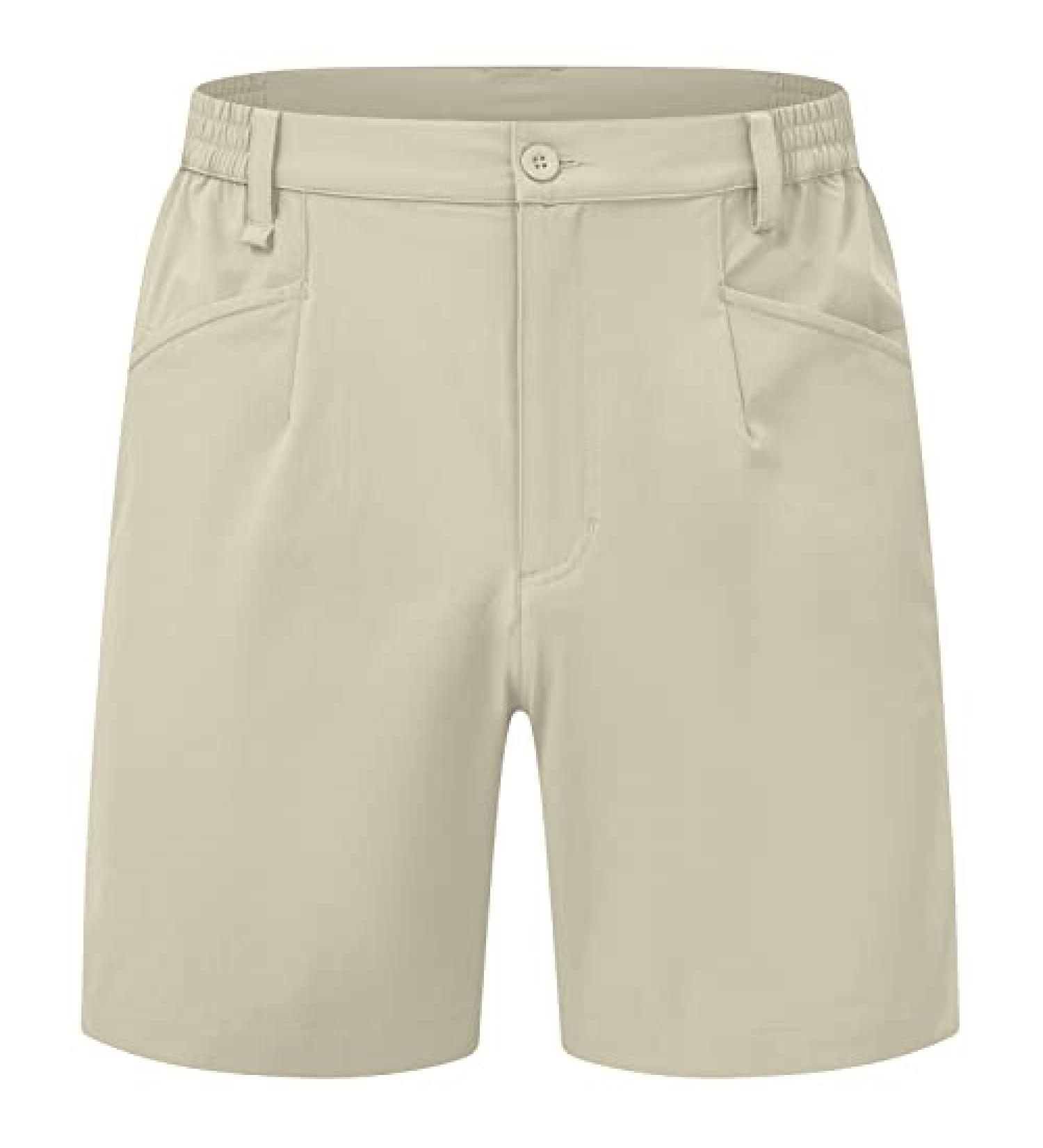 BASUDAM Men's Stretch Quick Dry Hiking Shorts - Light Khaki, Size 32 - Buy Online on GoSupps.com