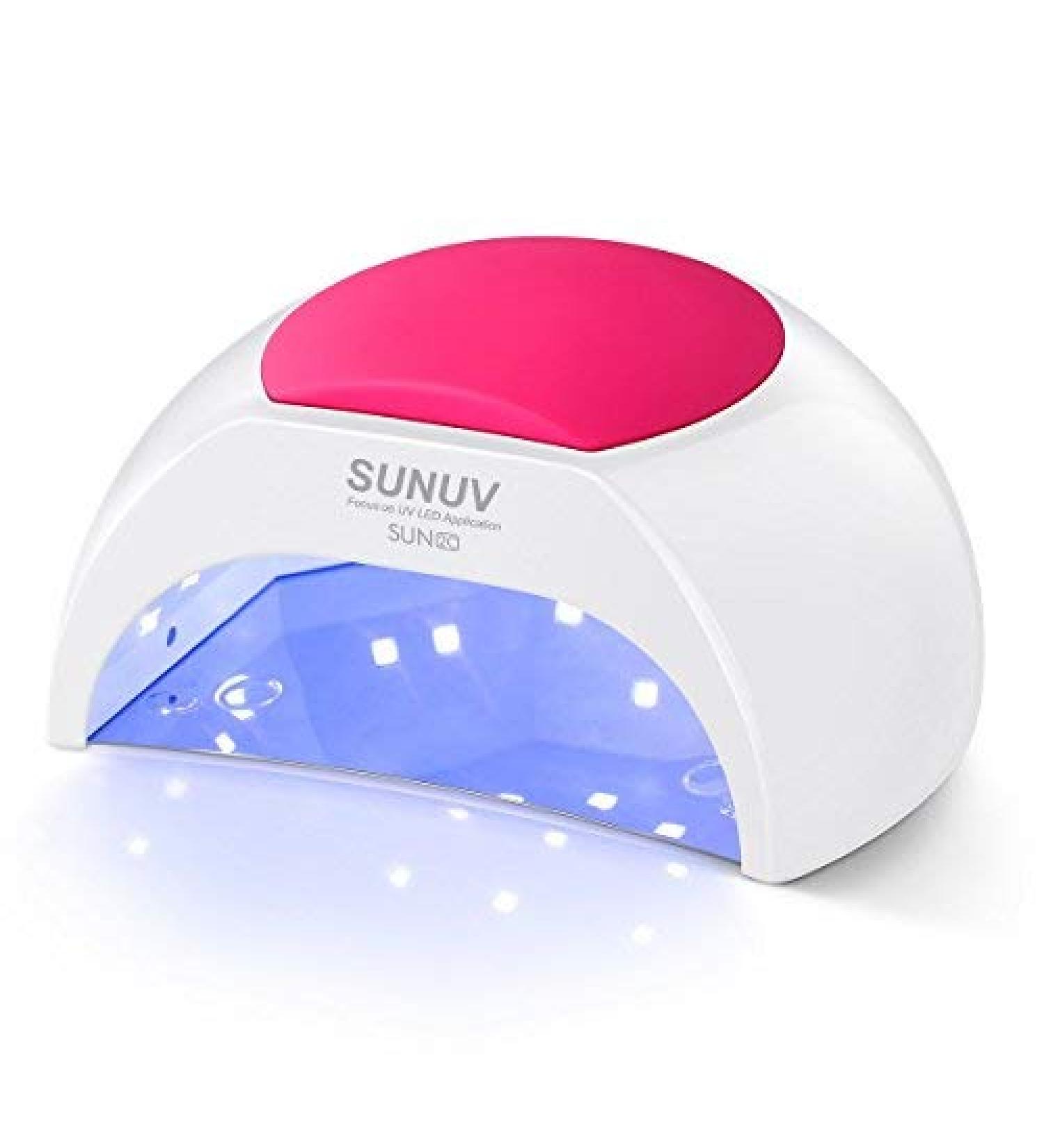 SUNUV 48W UV LED Gel Nail Lamp | Professional Salon Nail Dryer for Gel Polish | 4 Timer Settings | Includes Pink Pad - Buy Online on GoSupps.com