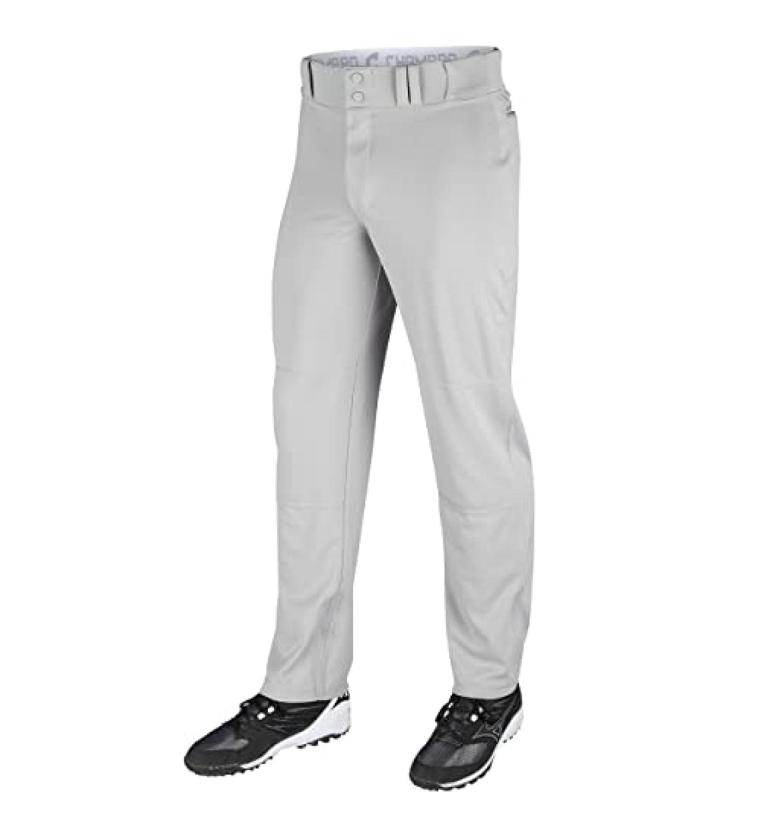 CHAMPRO Open-Bottom Baseball Pant - Loose-Fit, Adjustable Inseam, Reinforced Sliding Areas - Large, Grey - Buy Online on GoSupps.com