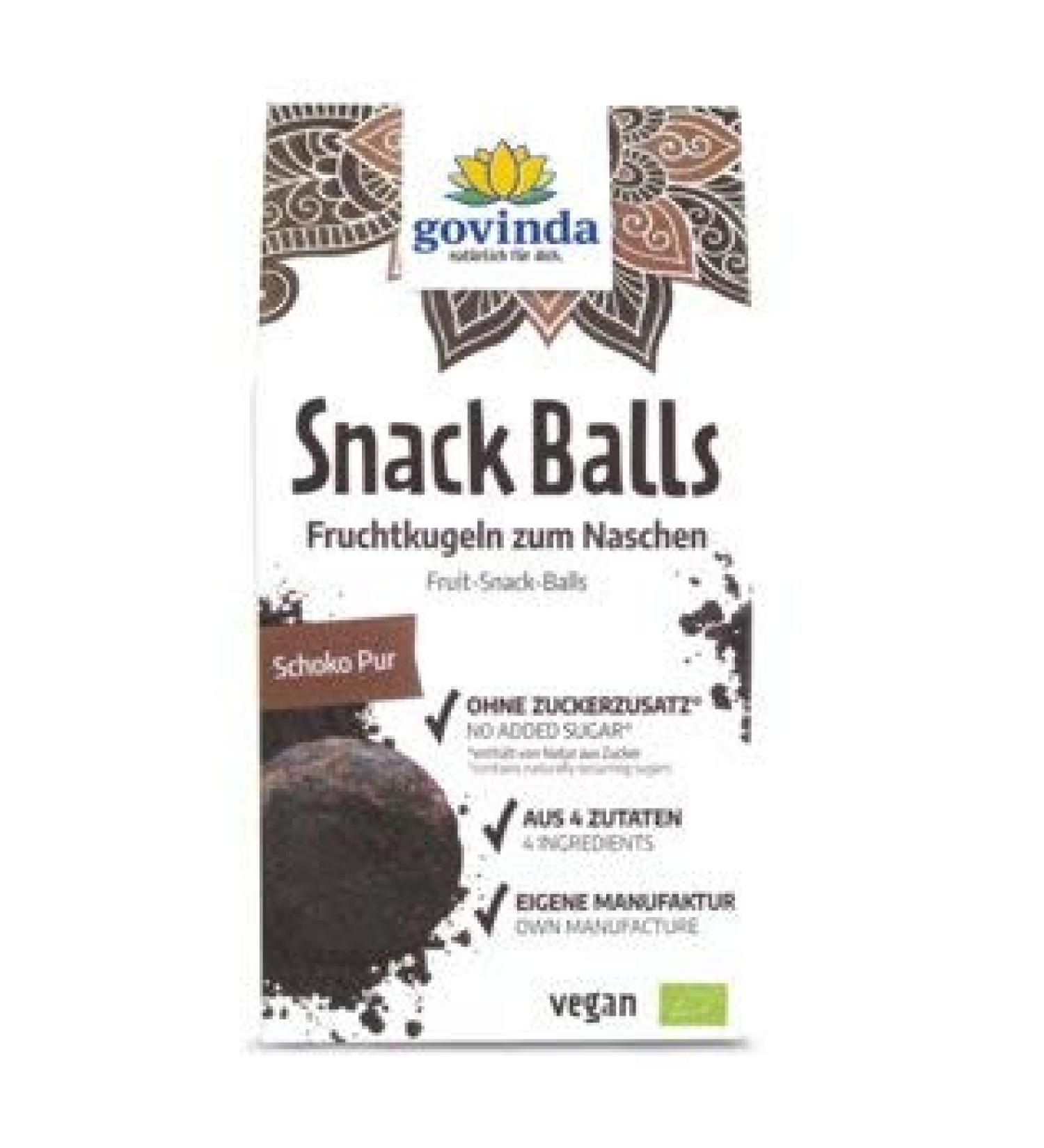 govinda GOVINDA Snack Balls - Pure Chocolate 100g