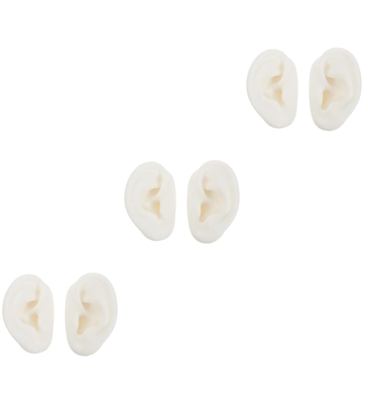 3 Pairs Artificial Ear Models for Studs | Silicone Fake Ears for Display & Ear Mold - Buy Online on GoSupps.com
