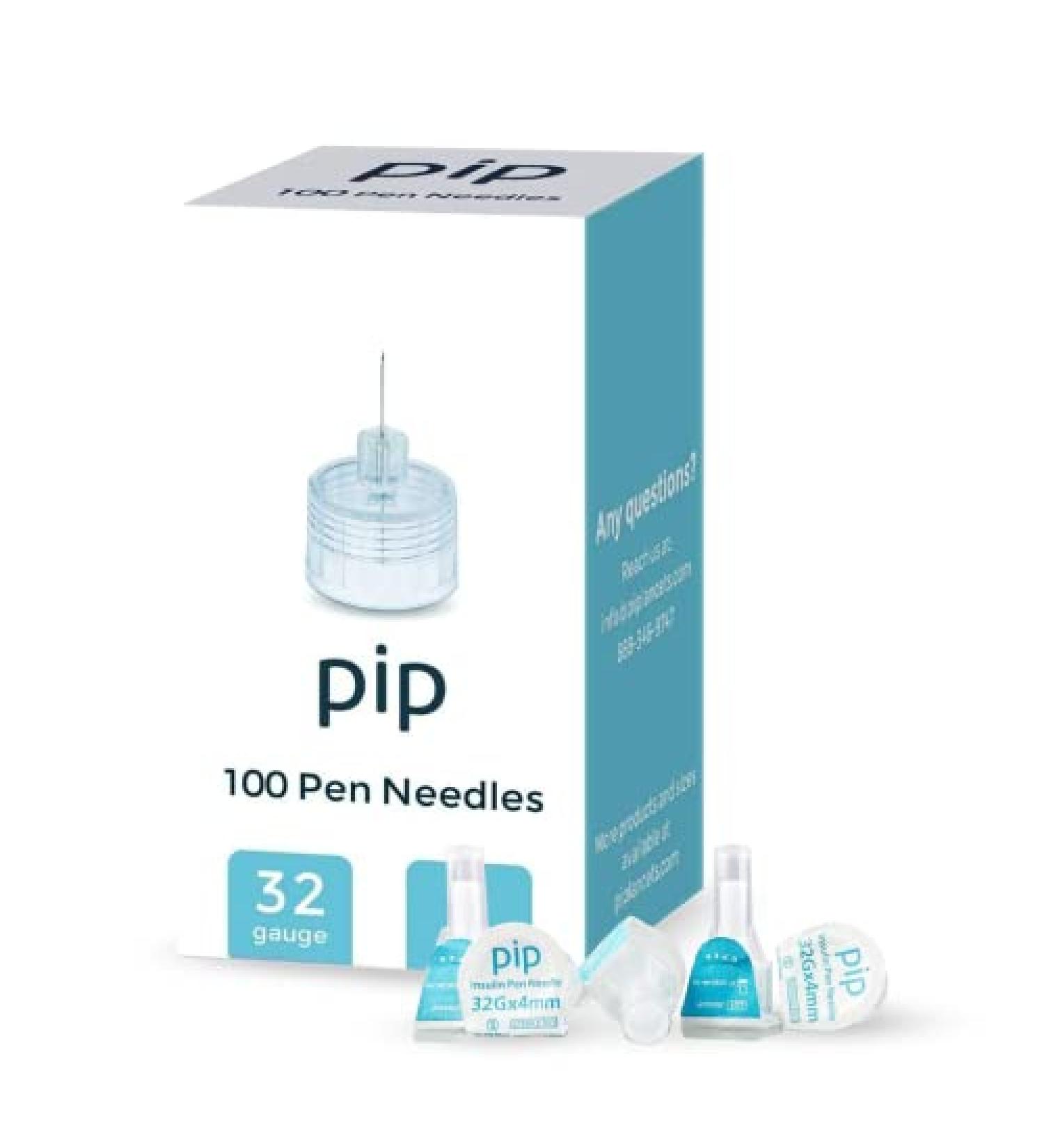 Pip Insulin Pen Needles 32G 4mm - Pack of 100 - Buy Online on GoSupps.com