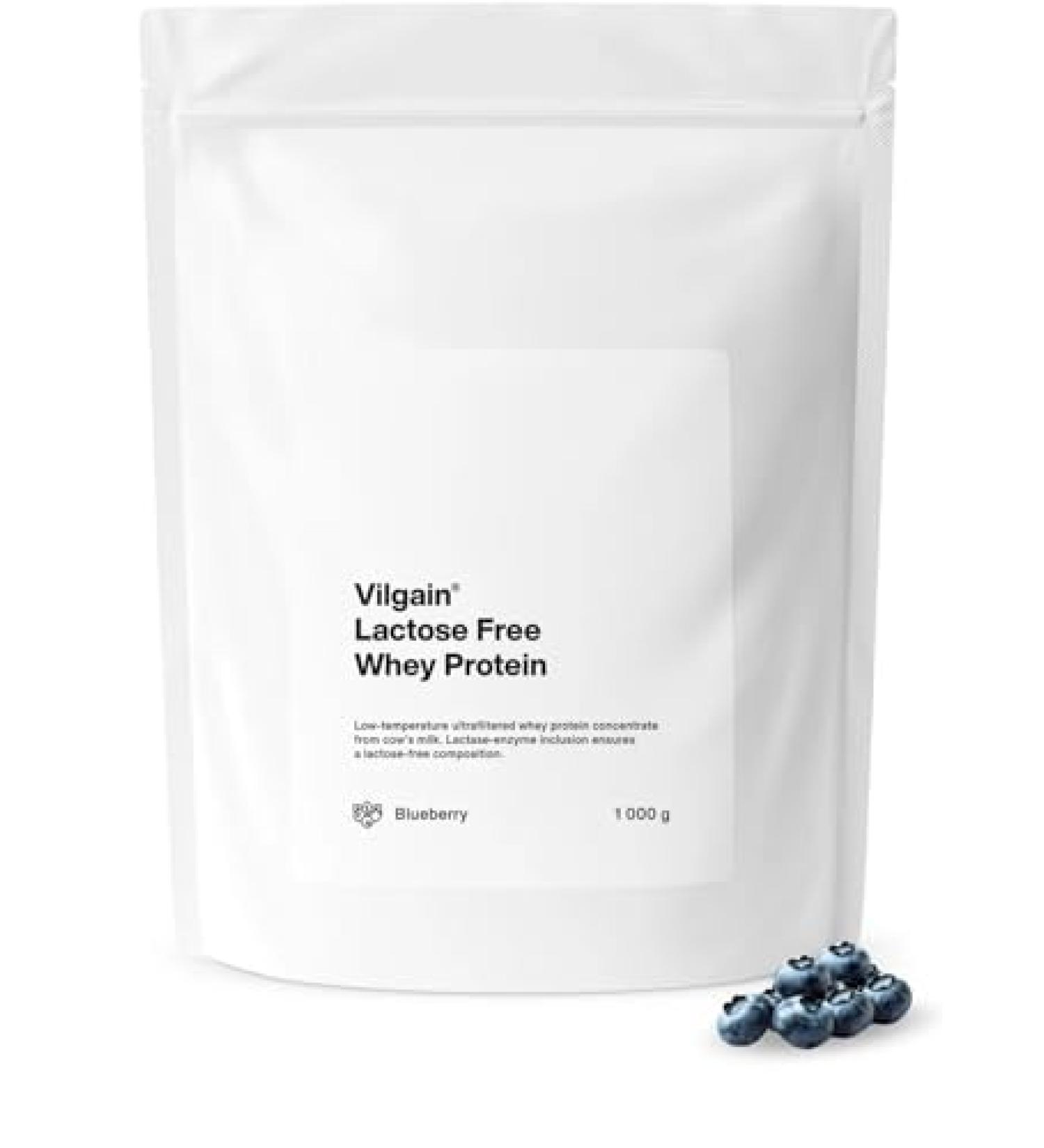 Vilgain Lactose Free Whey Protein Powder 1000g - Blueberry | High Quality Low Temperature Ultrafiltration Sweetened with Stevia for Fitness - Buy Online on GoSupps.com