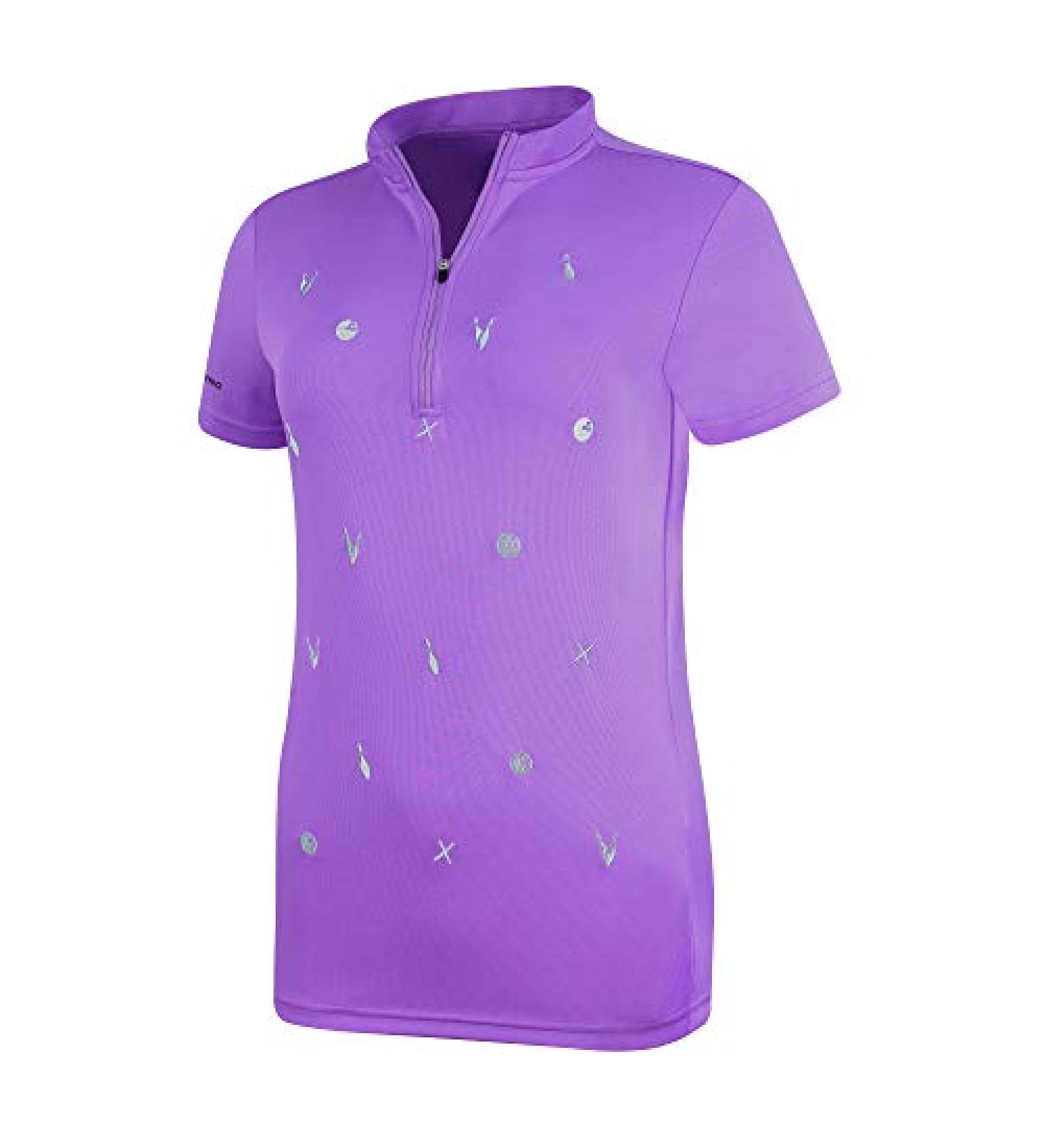 Savalino Women's Professional Bowling Shirt - Large Purple | Women's Bowling Jersey Top - Buy Online on GoSupps.com