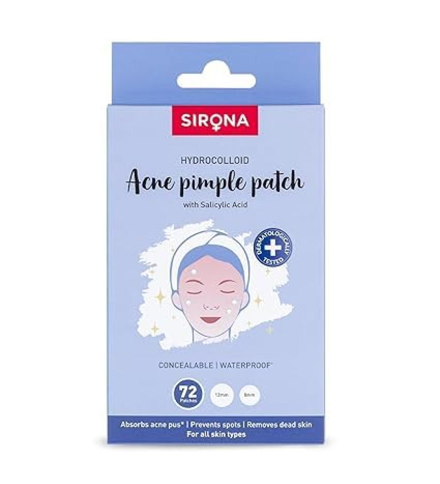 S.i.r.o.n.a Anti Acne Pimple Patches - 72 Dots with Salicylic Acid | Invisible Waterproof Hydrocolloid Stickers for Active Acne | Shop Internationally - Buy Online on GoSupps.com