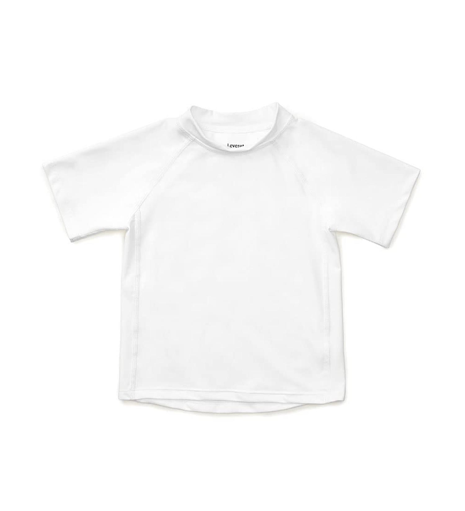 Leveret Short Sleeve Baby Boys Girls Rash Guard Sun Protected UPF + 50 Kids & Toddler Swim Shirt (12 Months-5 Toddler) 4 White