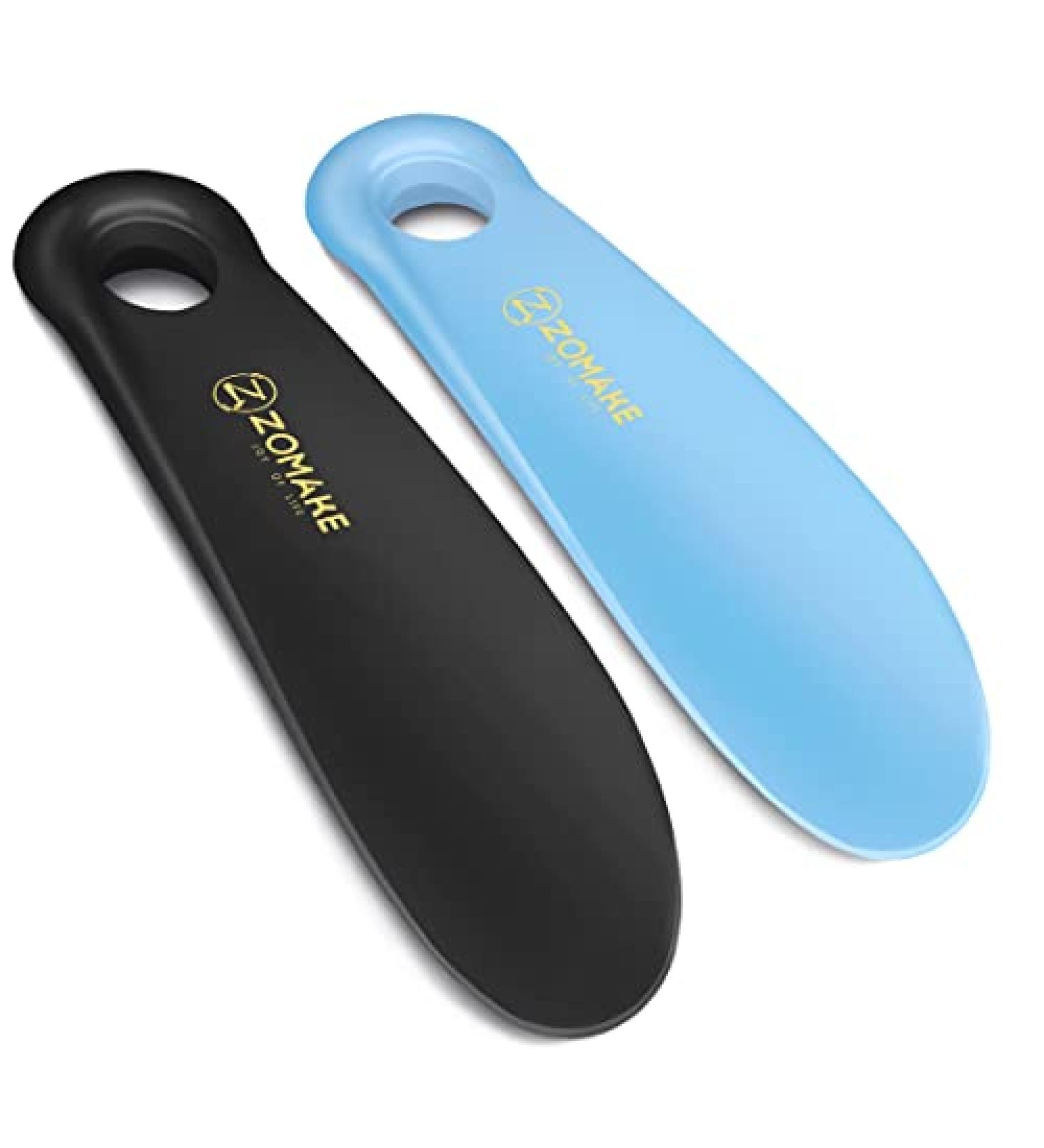 ZOMAKE Plastic Shoe Horn - Travel Shoe Horn for Men, Women, Seniors & Kids - Boot Shoehorn in Black and Blue - Shoe Spoon - Shoe Helper - Buy Online on GoSupps.com