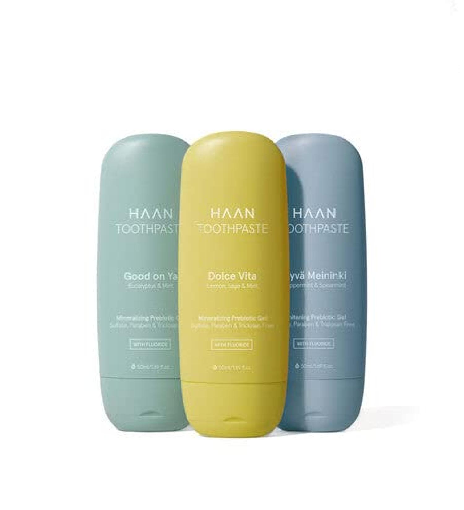 HAAN Vegan Toothpaste Pack of 3 | Fluoride Flavor | Refillable 3x50ml - Eco-Friendly Oral Care - Buy Online on GoSupps.com