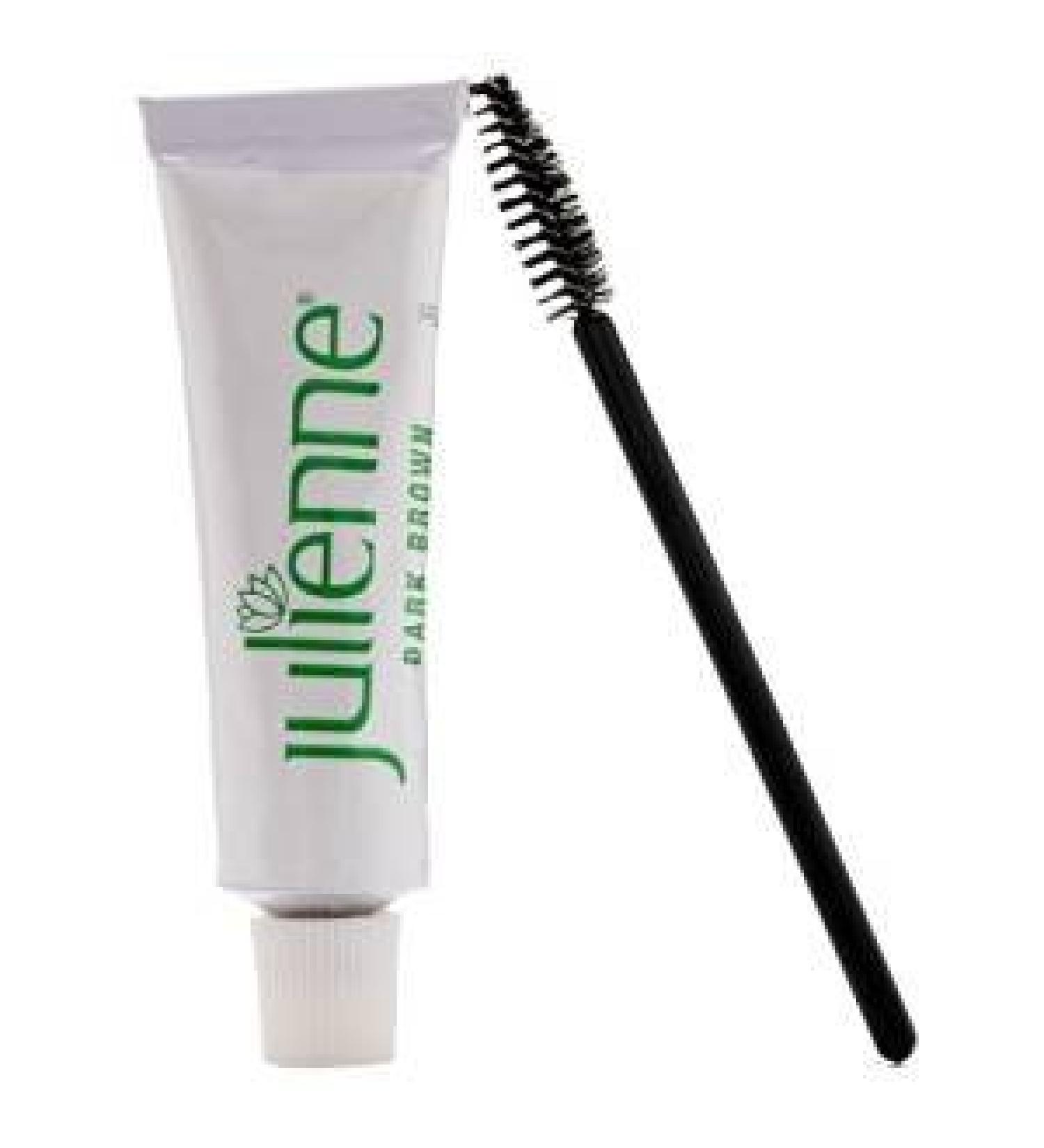 Julienne Julienne Eyelash & Eyebrow Dye 15ml Dark Brown + Free Eyelash Wand 15ml