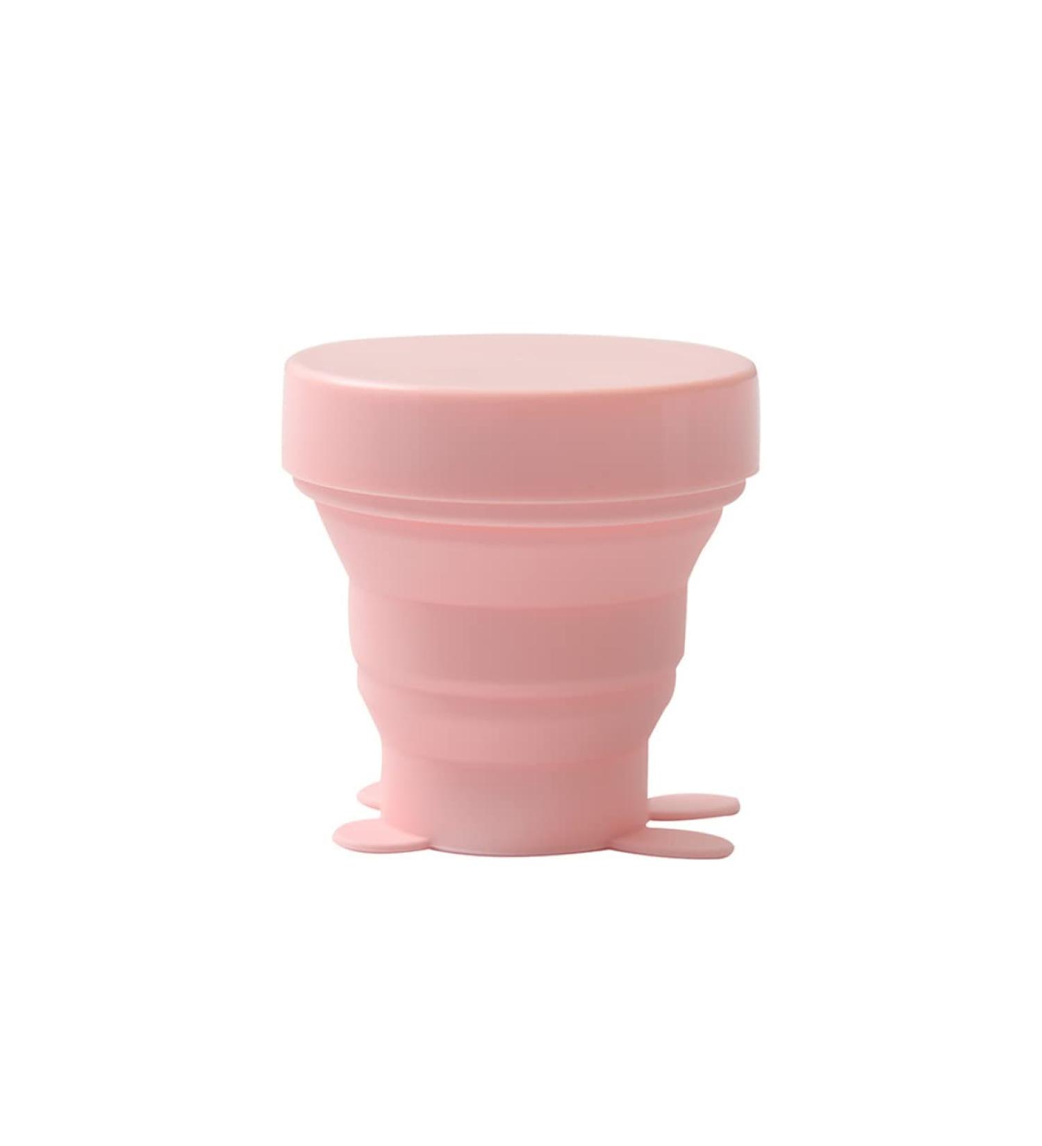 Buy Collapsible Silicone Cup - Travel & Menstrual Use | Foldable Pink Diva Cup - International Shipping Available - Buy Online on GoSupps.com