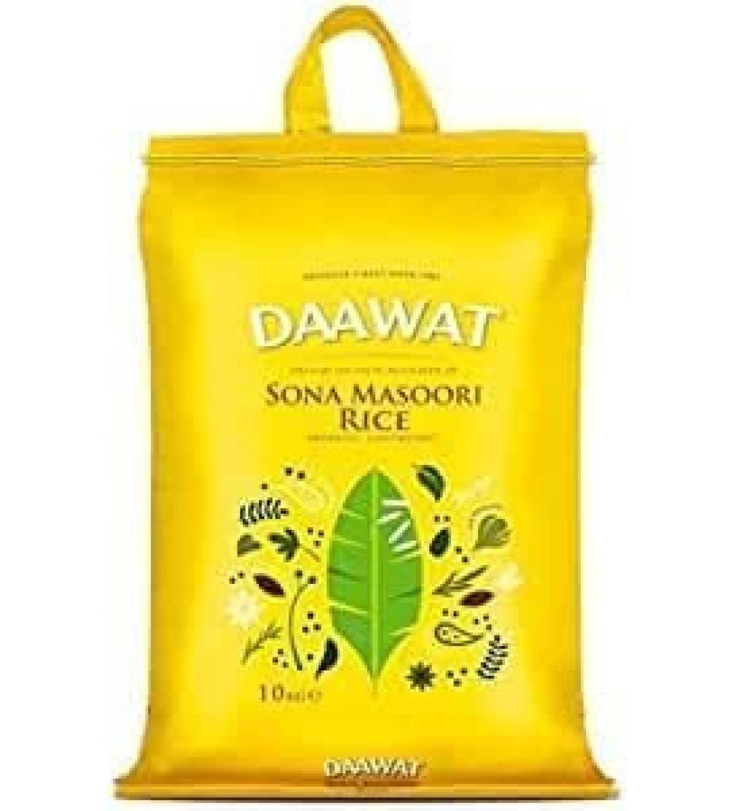 Seelans Daawat Sona Masoori Rice 10kg | Aromatic And LightWeighted Rice | High Nutrients and Vitamins Contained Rice | Indian Origin | High Fibre | White Rice | 10kg Bag - Buy Online on GoSupps.com