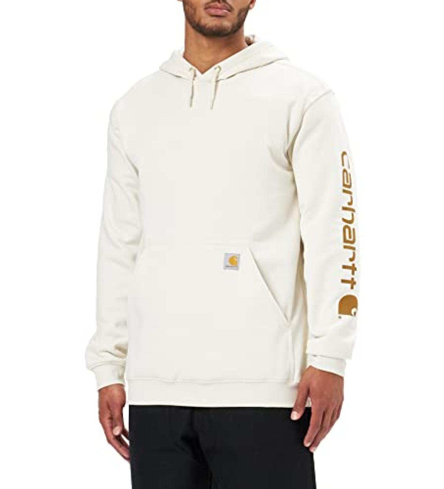 Carhartt Men's Loose Fit Midweight Logo Sleeve Graphic Sweatshirt - Medium Malt - Buy Online on GoSupps.com