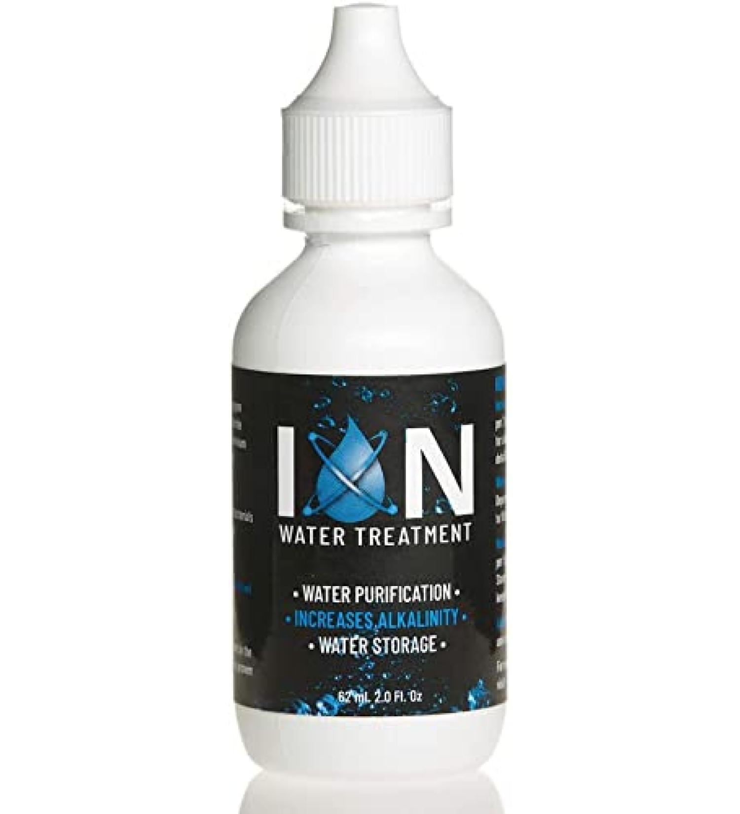 ION Alkaline Water Drops pH Booster | 7+ Year Water Storage Treatment & Purification Drops for Drinking | Use All Natural Ingredients 2 Fl Oz (Pack of 1) - Buy Online on GoSupps.com