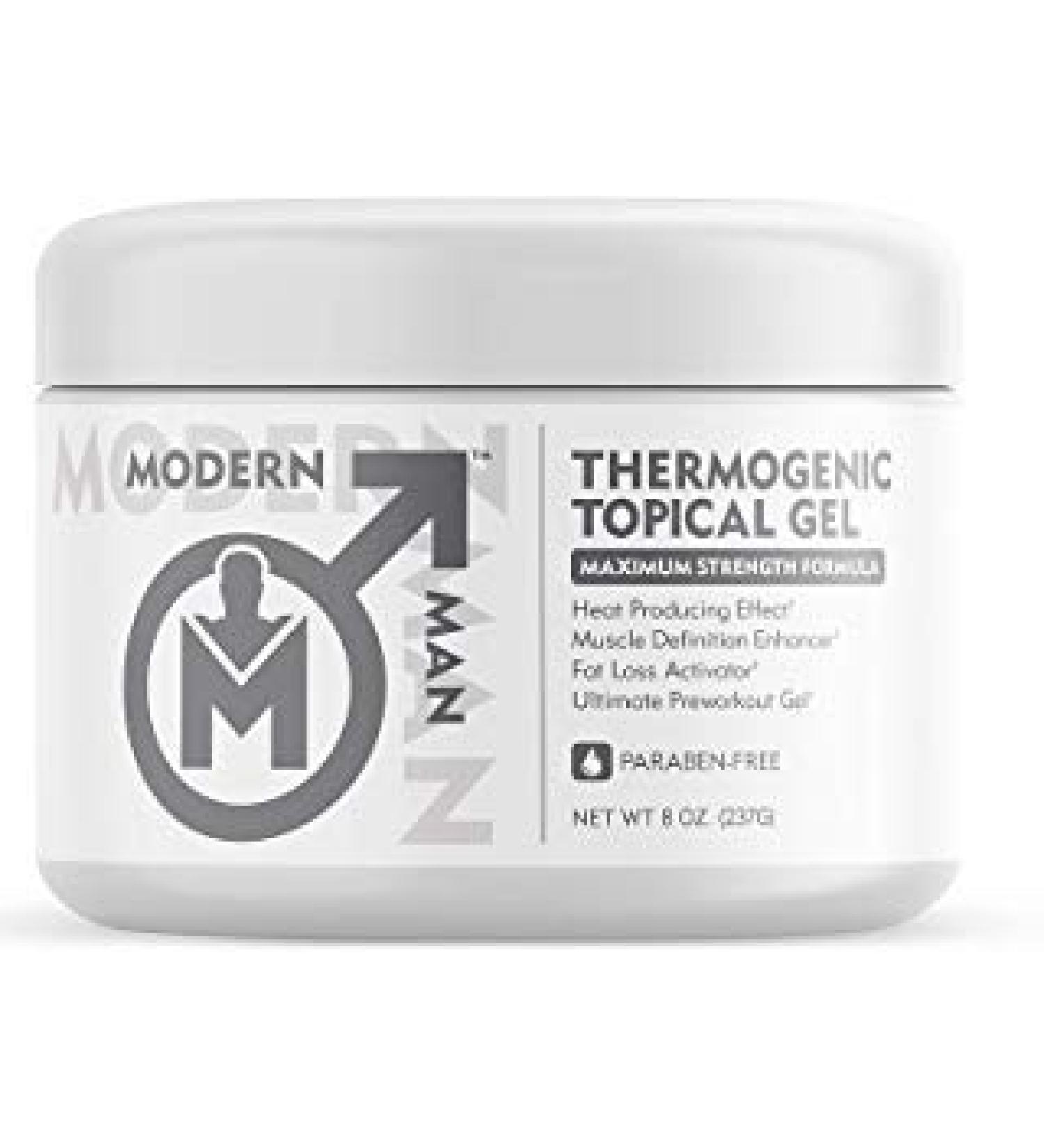 Modern Man Thermogenic Fat Burning Cream - Belly Fat Burner for Men - Skin Tightening Sweat Enhancer Gel | Burn Stomach Fat Fast for Defined Six Pack Abs & Steel Physique | Bodybuilding Weight Loss