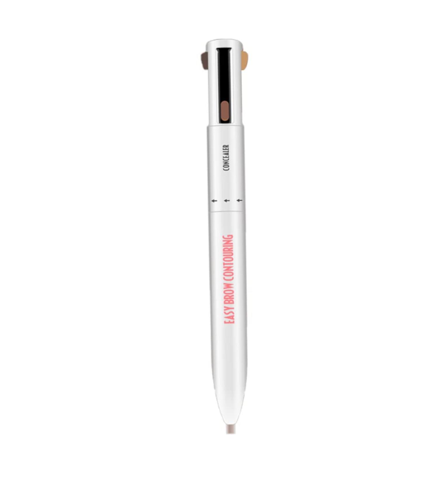 Eyebrow Contour Pen 4 in 1 Makeup Pen Multifunctional Long Lasting Rotate Defining Highlighting Eye Brow Pencil Black Brown 3# Black Brown - Buy Online on GoSupps.com