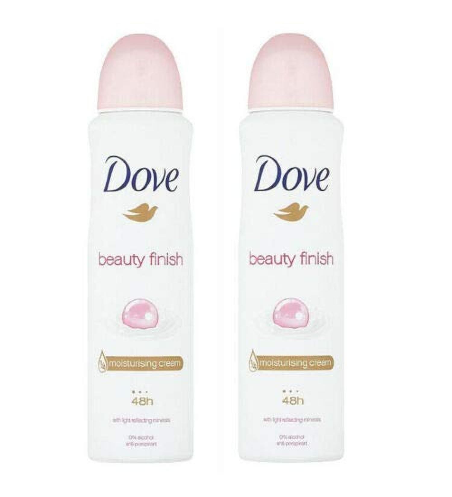 2 Pack Dove Beauty Finish Antiperspirant Deodorant Spray, 150ml each