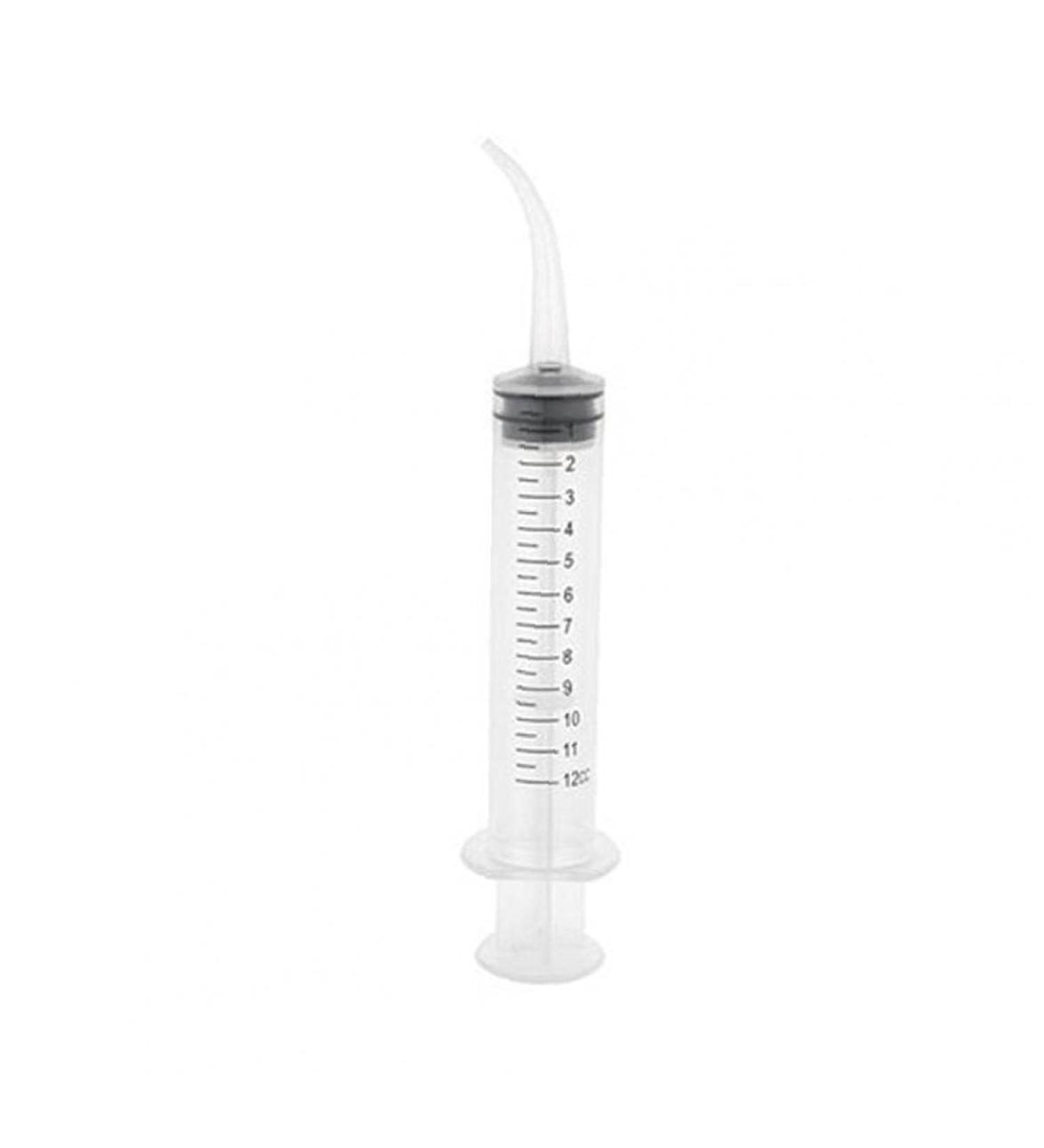 1pc Dental Irrigation Syringe - Curved Tip Tooth Cleaning & Tonsil Stone Remover for Effective Mouthwash - Buy Online on GoSupps.com
