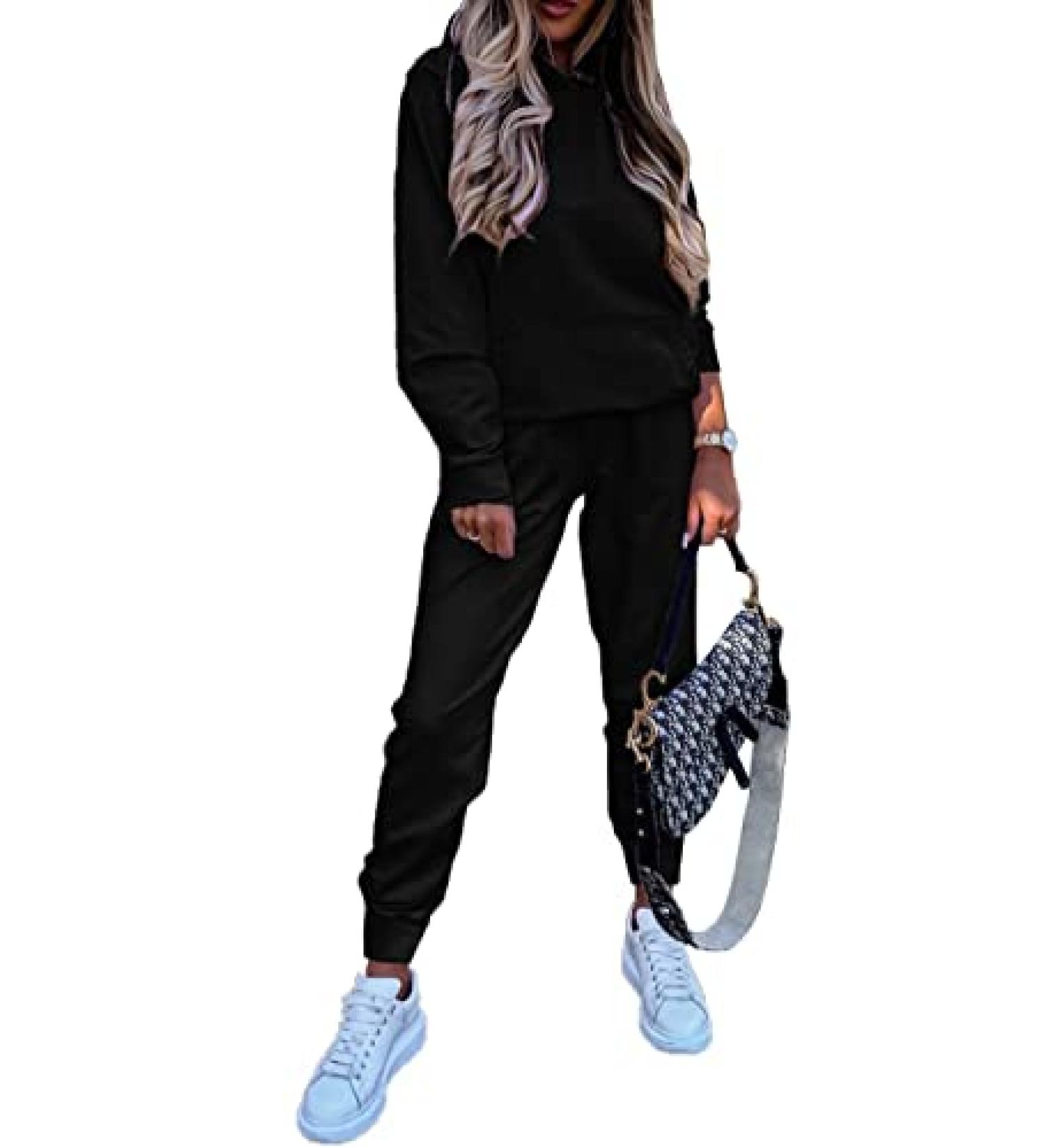 OCEANLUX Women's Plus Size Christmas Jogging Suit Set - X-Large Solid Black - Buy Online on GoSupps.com